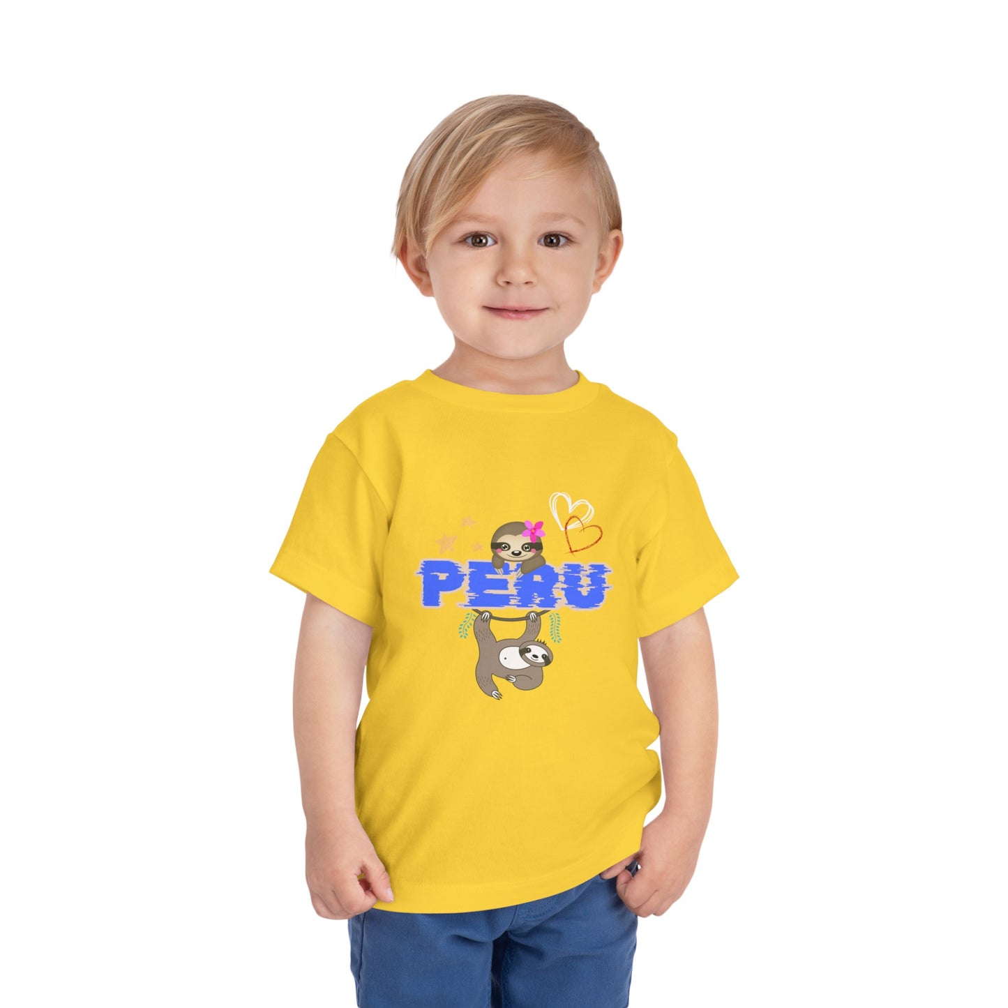 Best PeruvianToddler Short Sleeve Tee "Peruvian Jungle Perezozo"