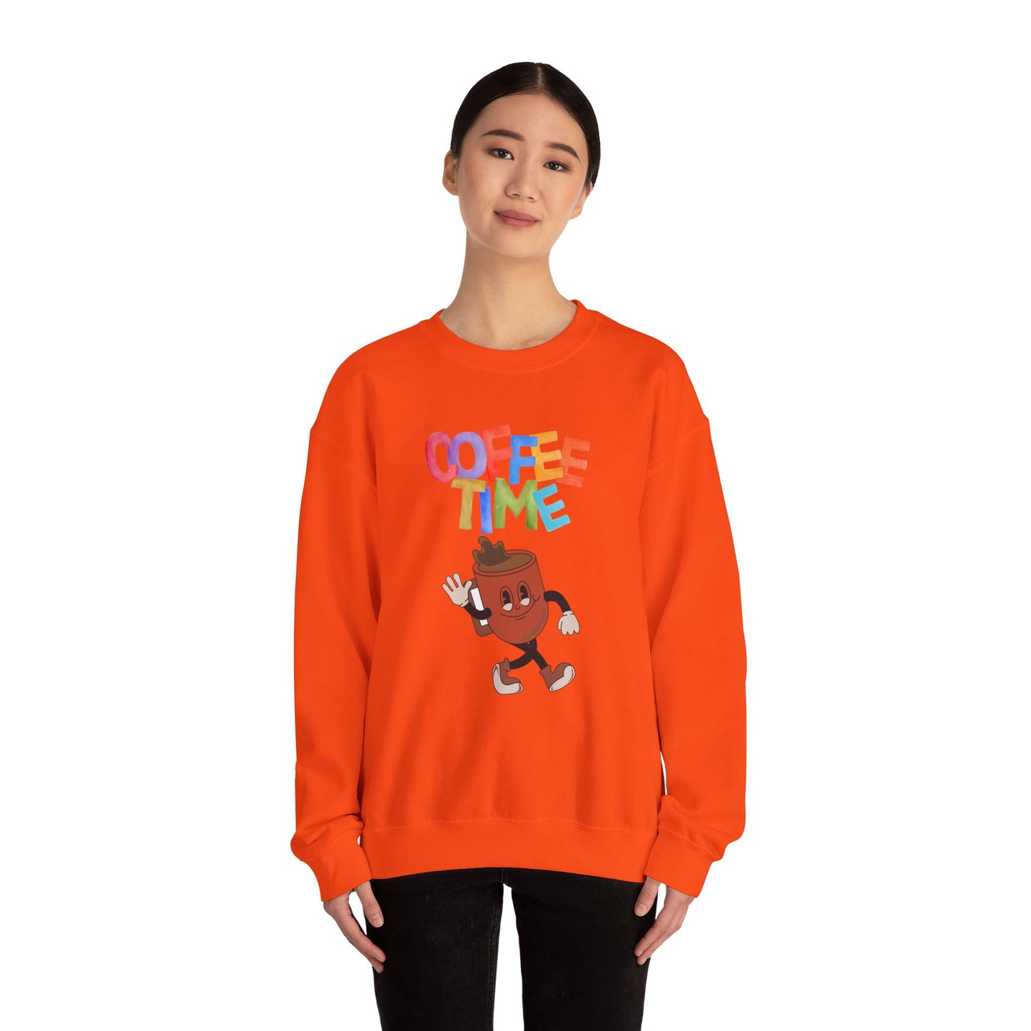 ☕ Coffee Time Sweatshirt USA | Retro Unisex Sweater for Coffee Lovers