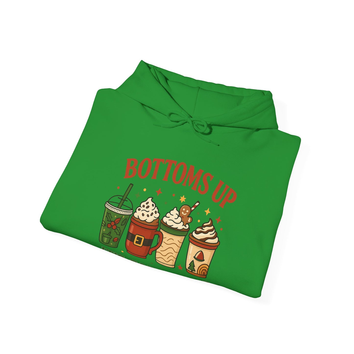 Bottoms Up Coffee Time Hoodie USA ☕ – Unisex Hoodie for Coffee Lovers