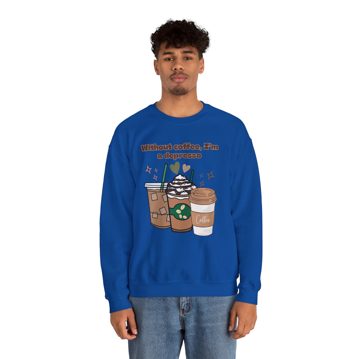 βπ Depresso Coffee Sweatshirt USA | Funny Unisex Coffee Sweater