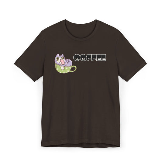 Coffee Cat Unisex Jersey T-Shirt – Playful Graphic Tee (USA Only)