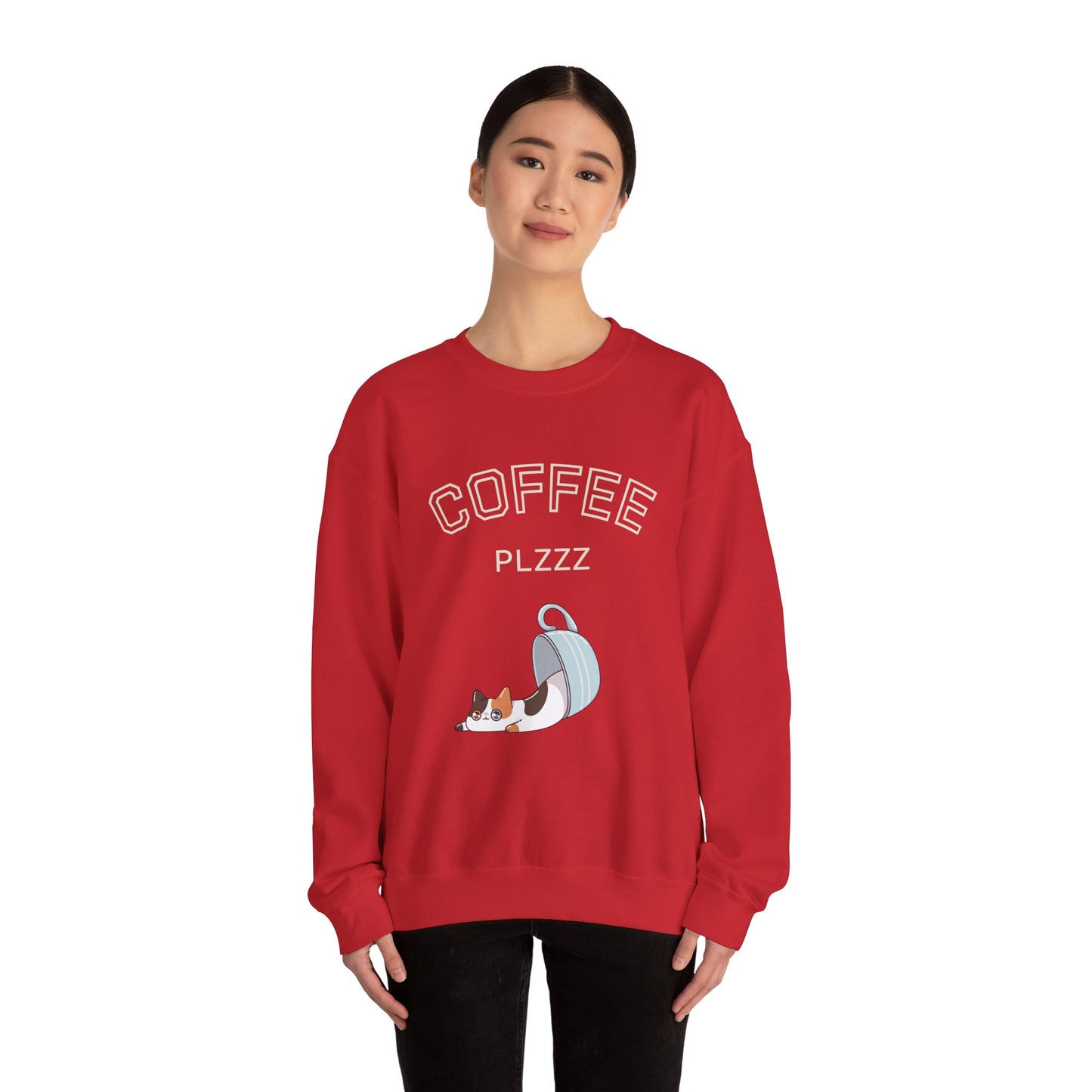 π±β Coffee Plzzz Cat Sweatshirt USA | Eco-Friendly Unisex Coffee Sweater