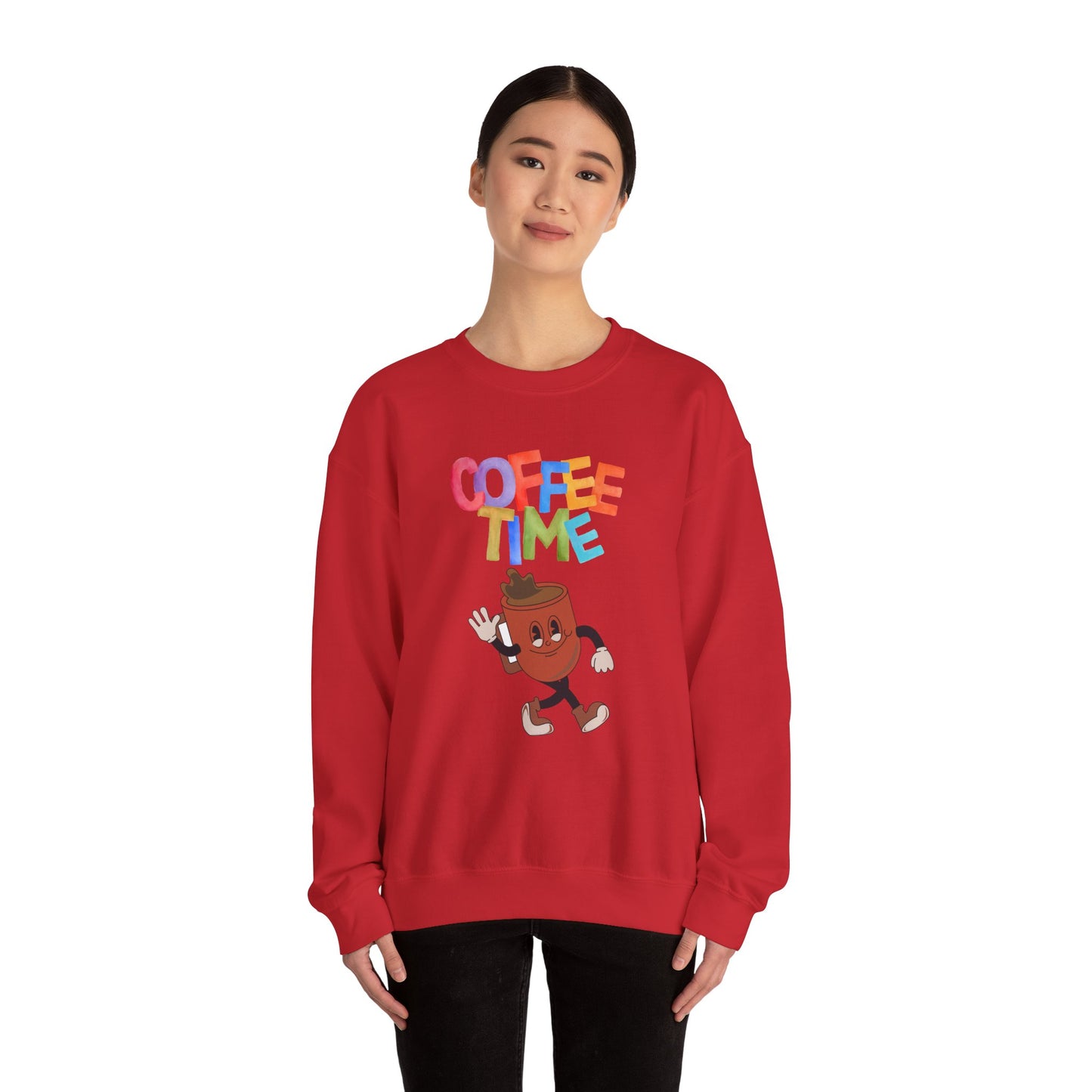 ☕ Coffee Time Sweatshirt USA | Retro Unisex Sweater for Coffee Lovers