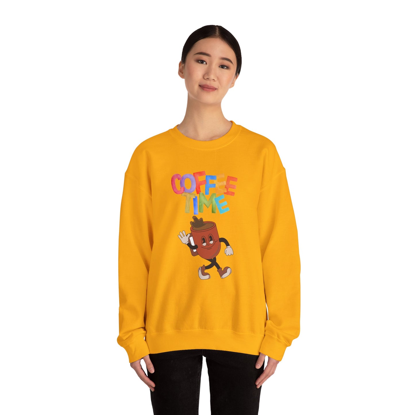 ☕ Coffee Time Sweatshirt USA | Retro Unisex Sweater for Coffee Lovers