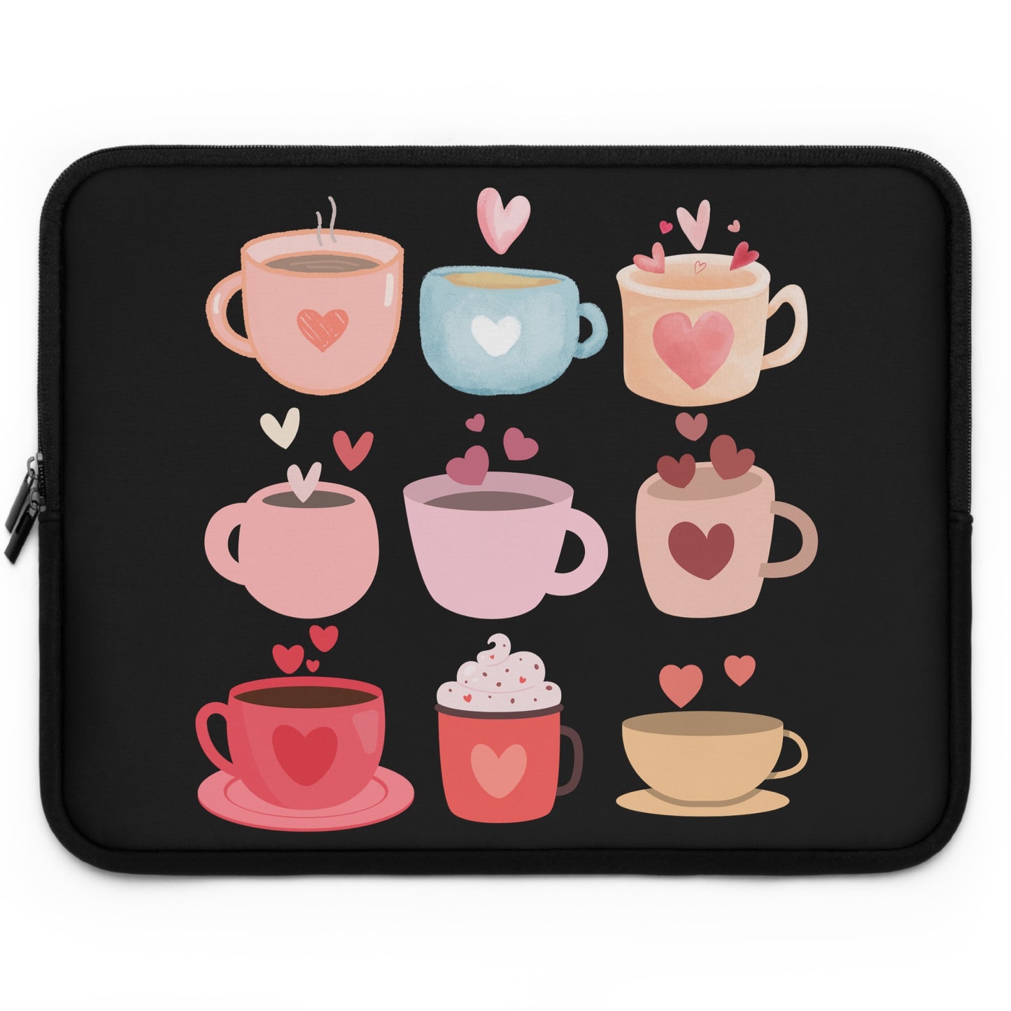 Best Coffee Laptop Sleeve "Coffee Mugs Heart"
