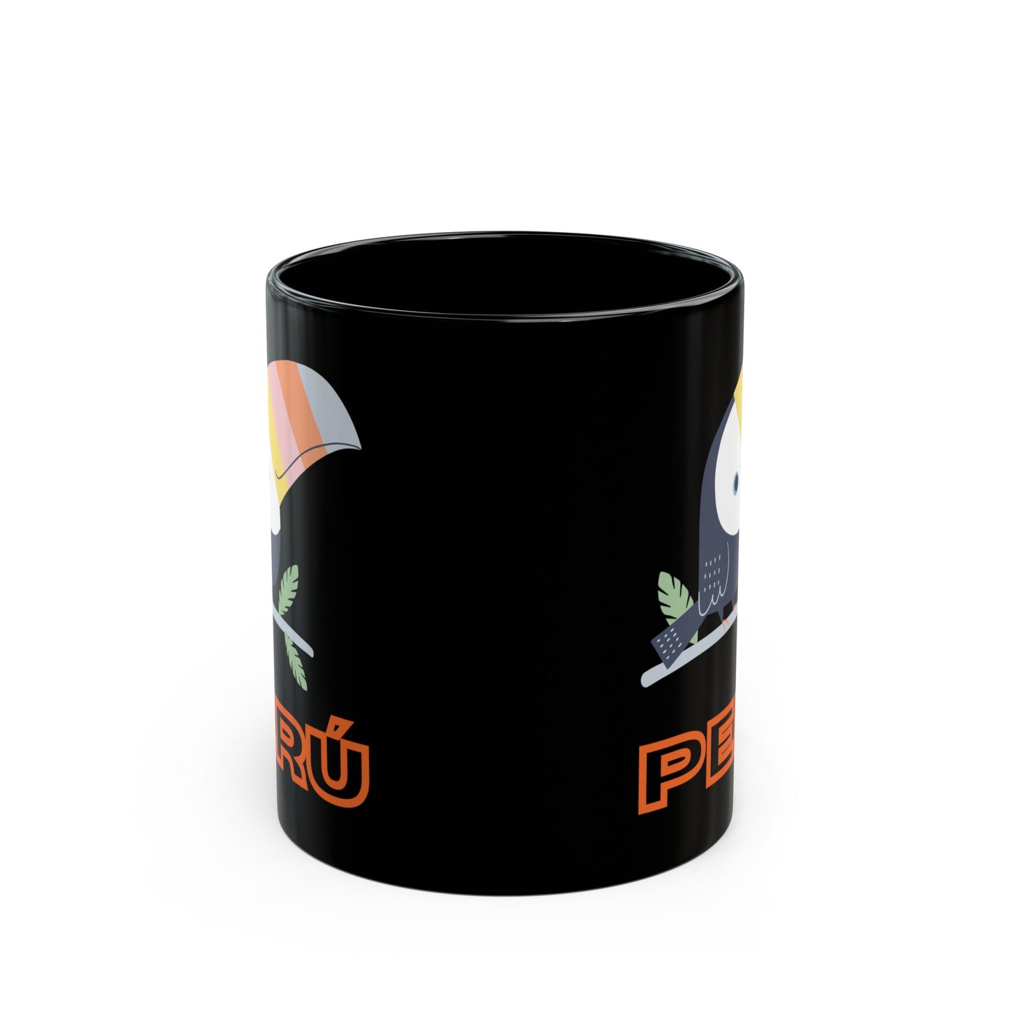 Best Peruvian Coffee Black Mug (11oz, 15oz) "Peru Toucan"