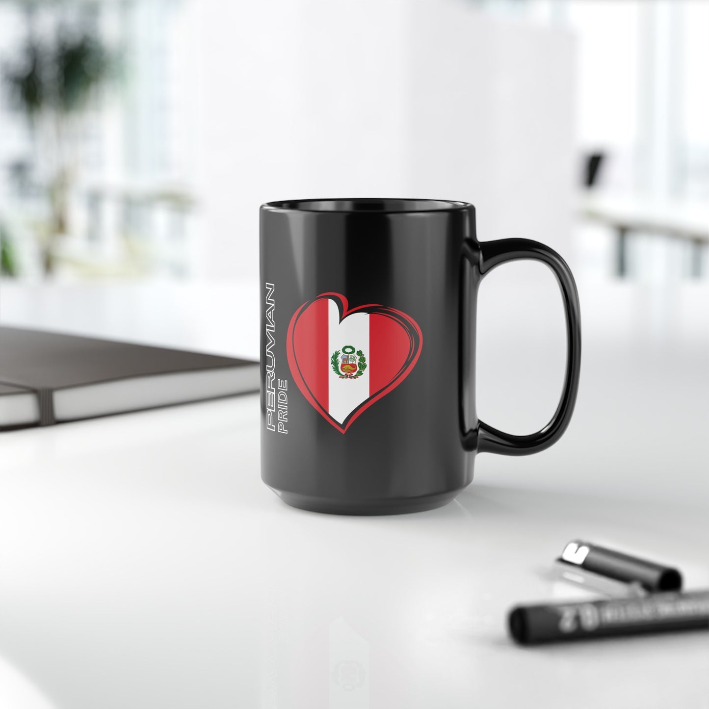 Best Peruvian Coffee Black Mug (11oz, 15oz) "Peru Flag"