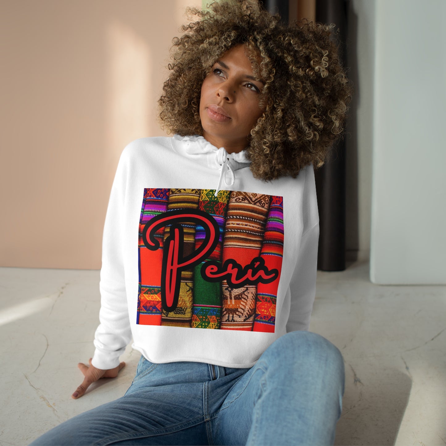 Peruvian Crop Hoodie "Peru Manta