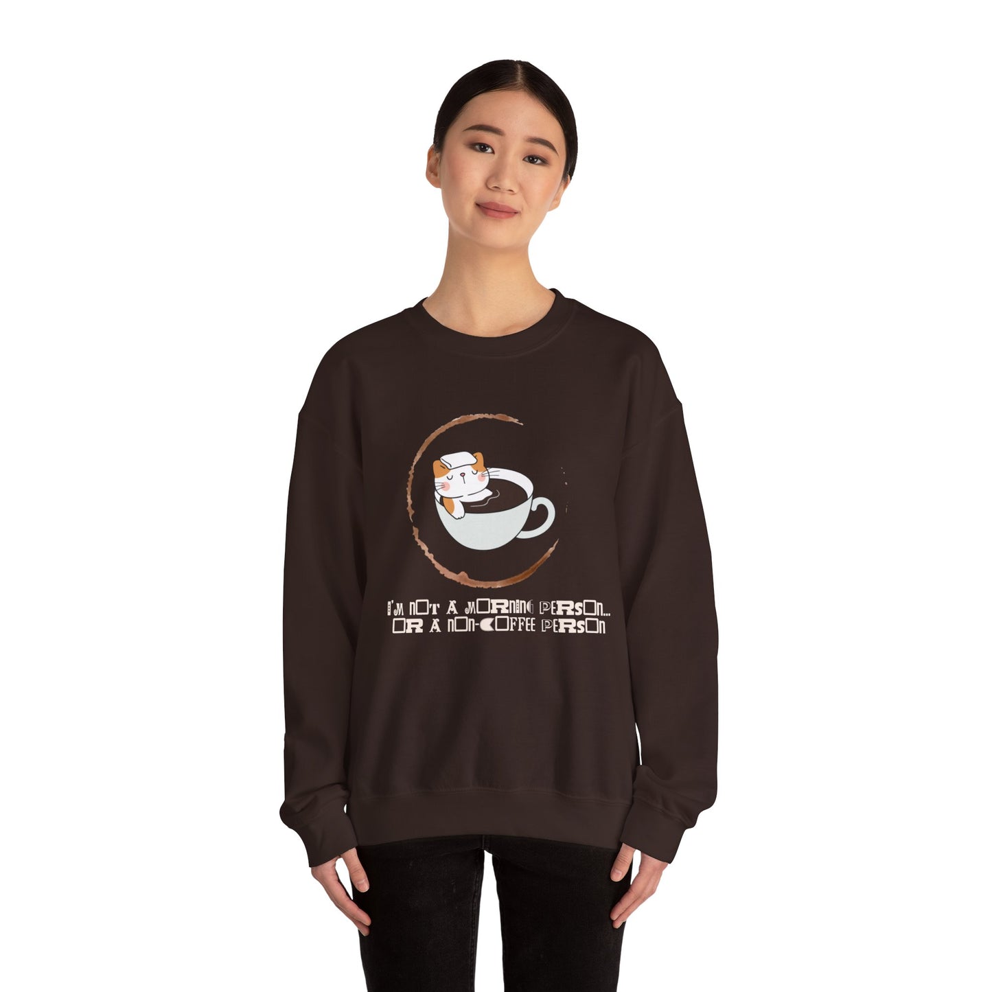 π±β Not a Morning Person Coffee Cat Sweatshirt USA | Funny Unisex Coffee Sweater