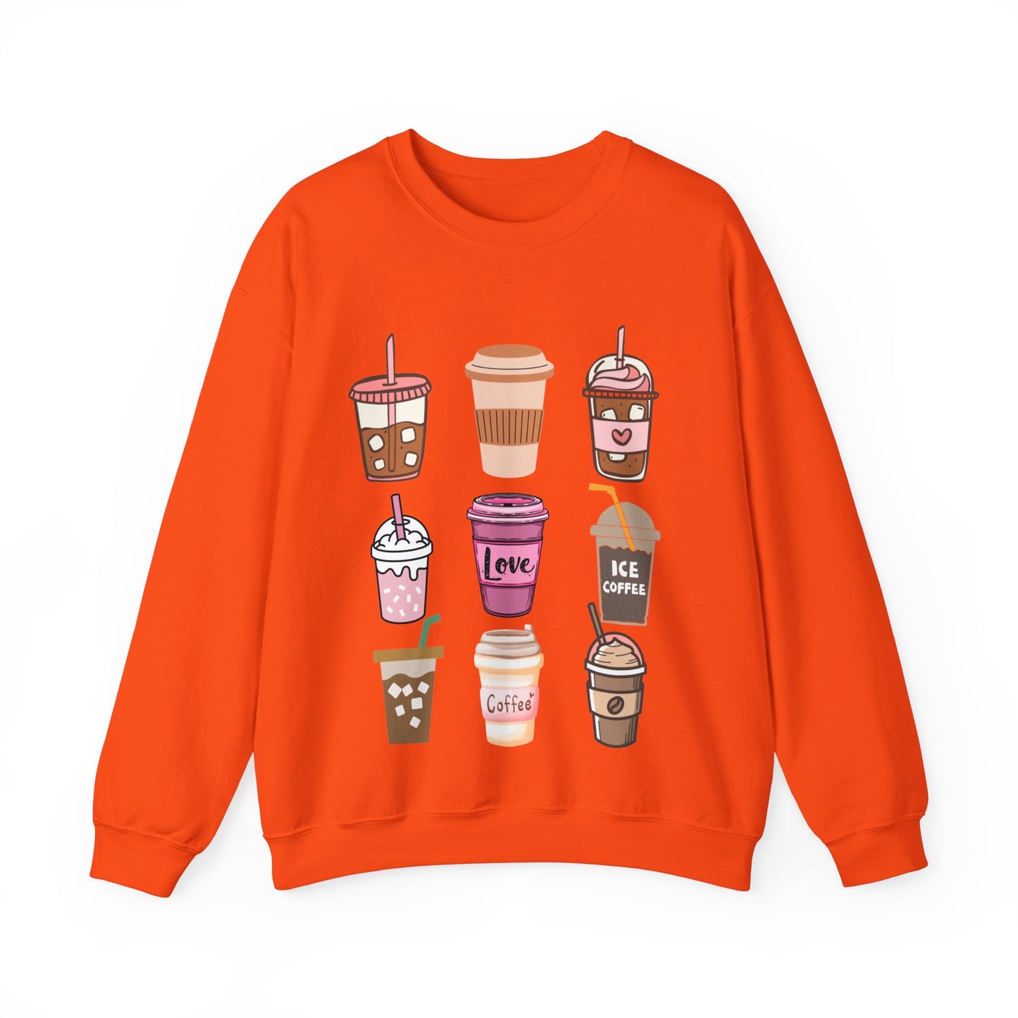 ☕ Iced Coffee Drinks Sweatshirt USA | Fun Unisex Sweater for Coffee Lovers