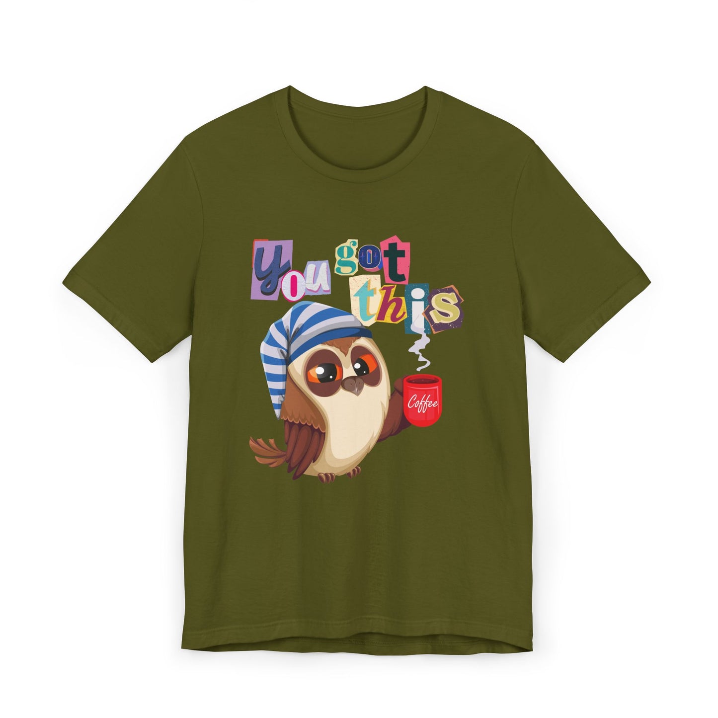 You Got This Coffee Owl T-Shirt – Cute Motivational Graphic Tee for Coffee Lovers (USA Only)