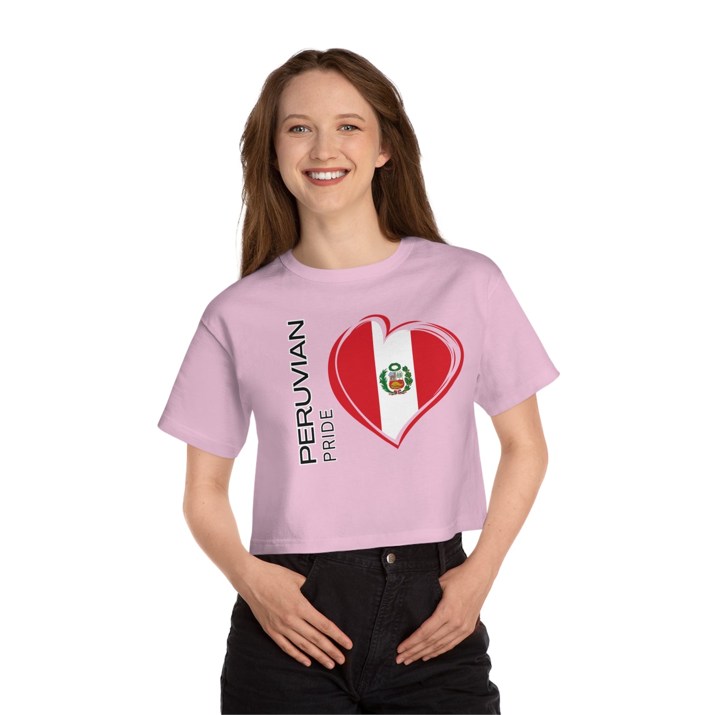 Best Champion Peruvian Cropped T-Shirt "Peruvian Flag Pride"