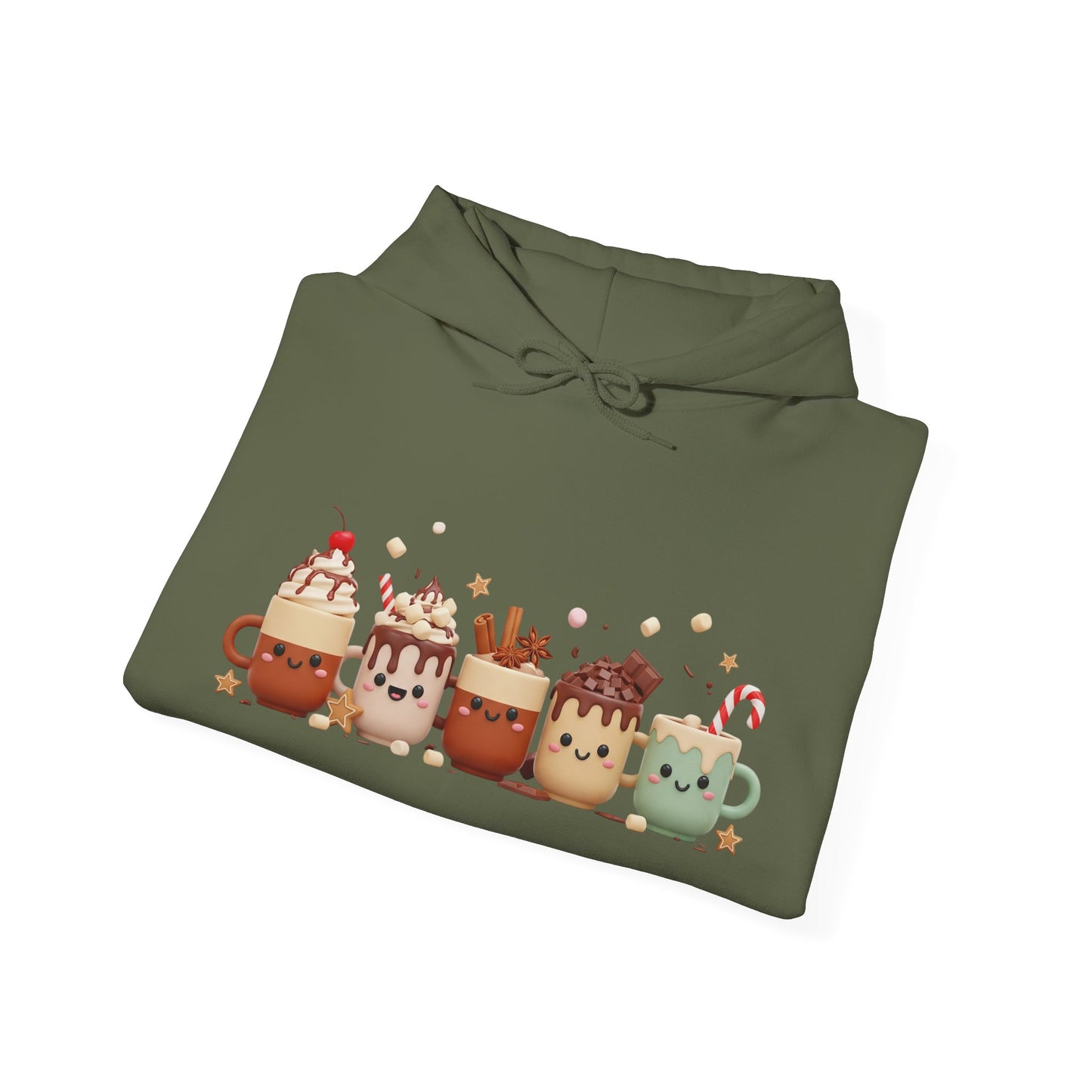 Cute Festive Coffee Mugs Hoodie USA βπ β Unisex Holiday Hoodie for Coffee Lovers