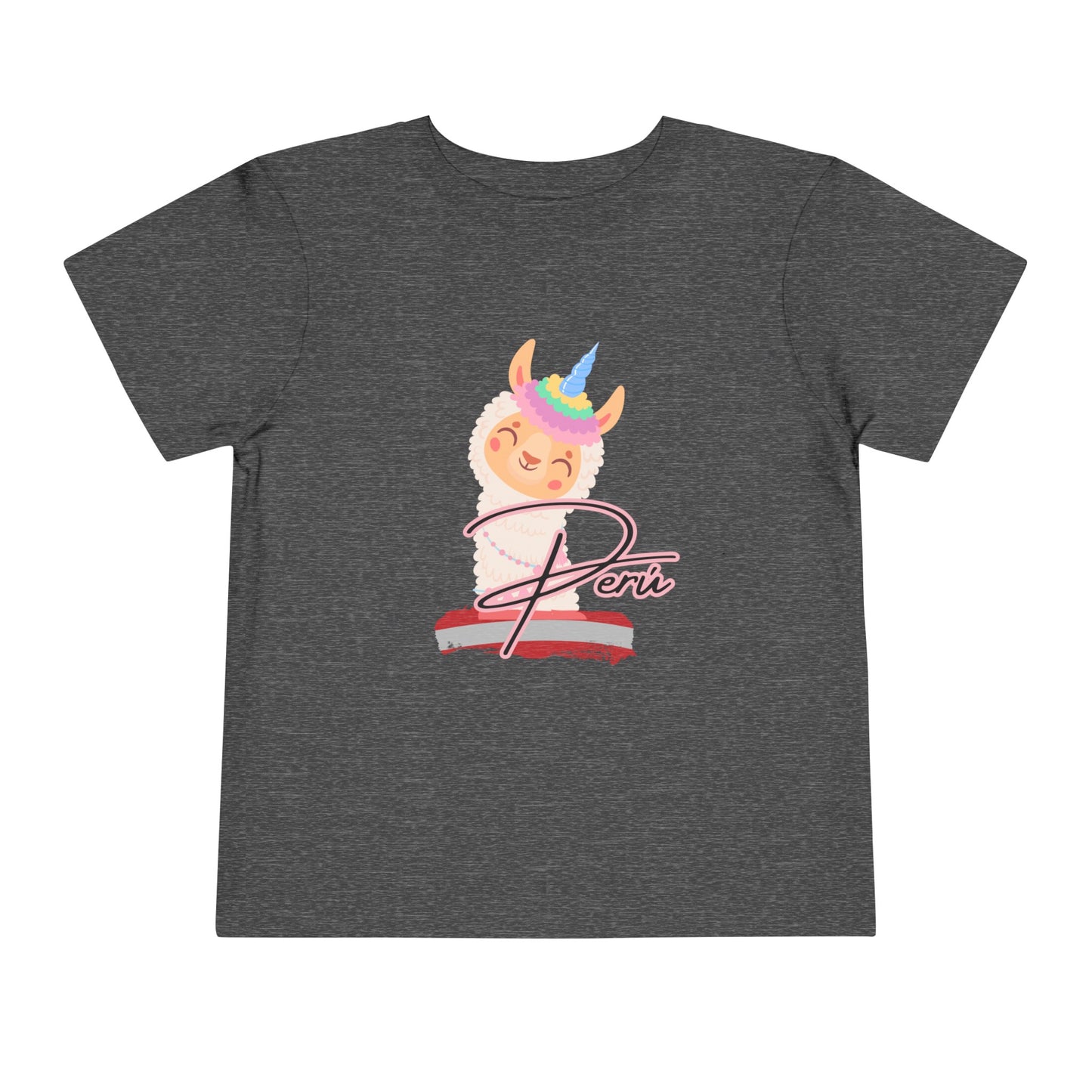 Best PeruvianToddler Short Sleeve Tee "Peru Llama Rainbow"
