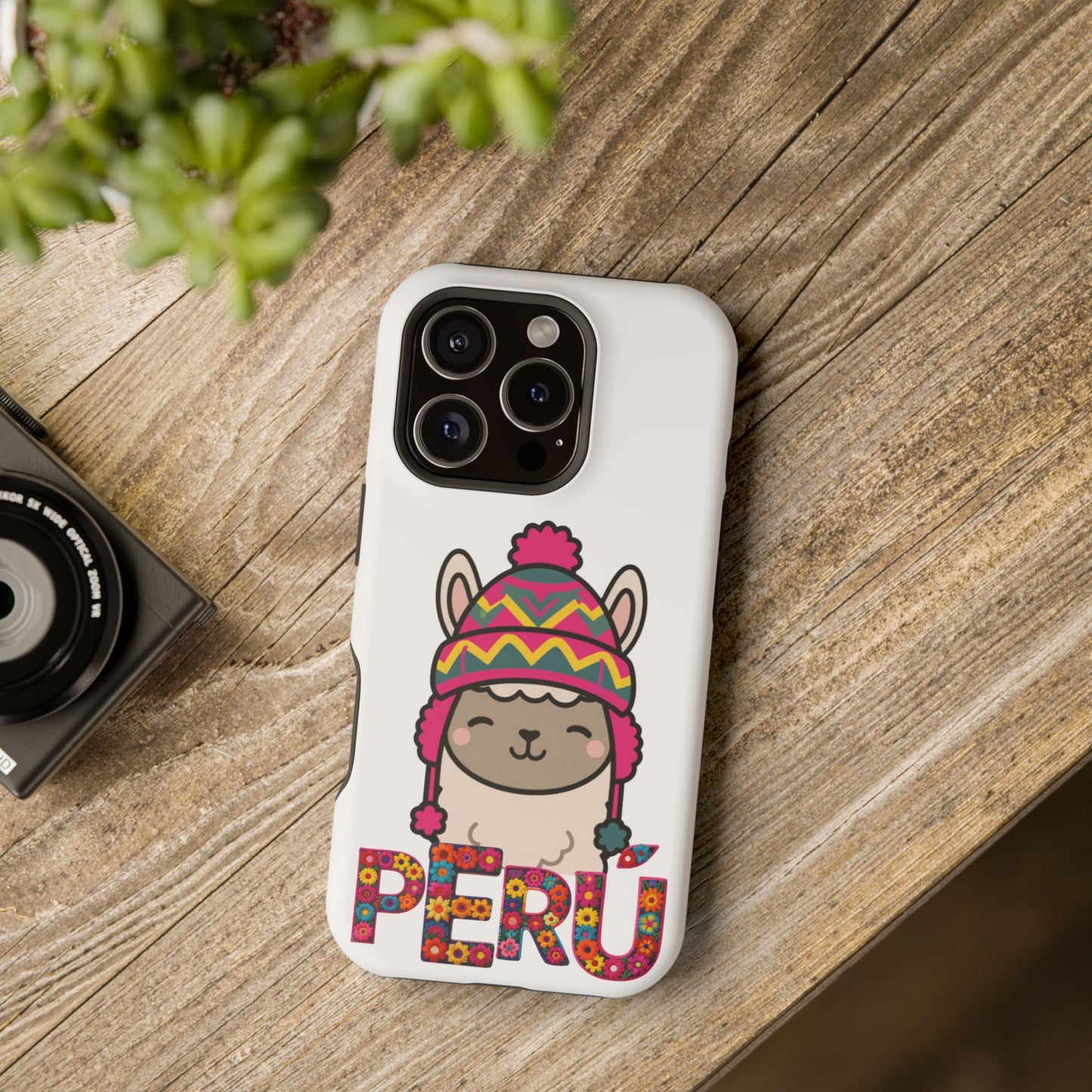 Best Peru Phone Case โ Cute Llama with Chullo | Peruvian Gift