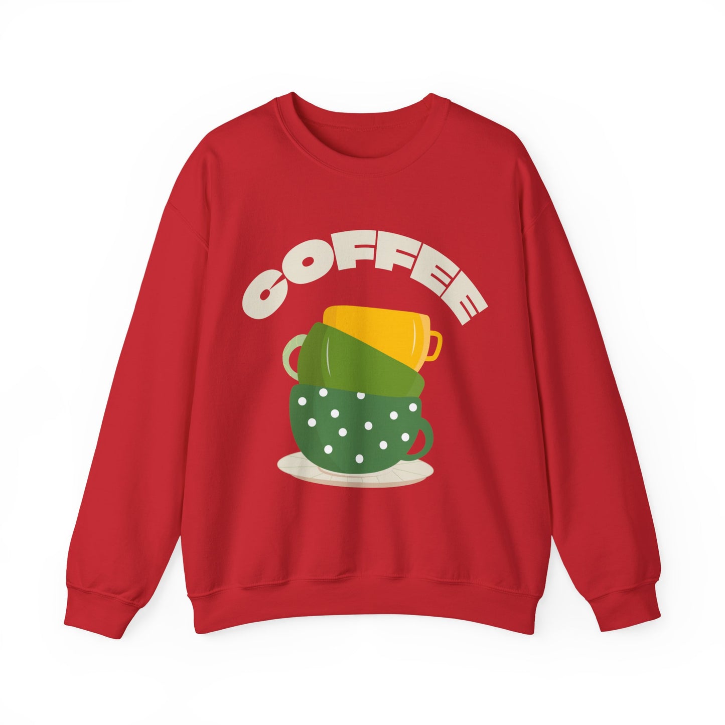 βπ’ Stacked Coffee Cups Sweatshirt USA | Eco-Friendly Unisex Coffee Sweater
