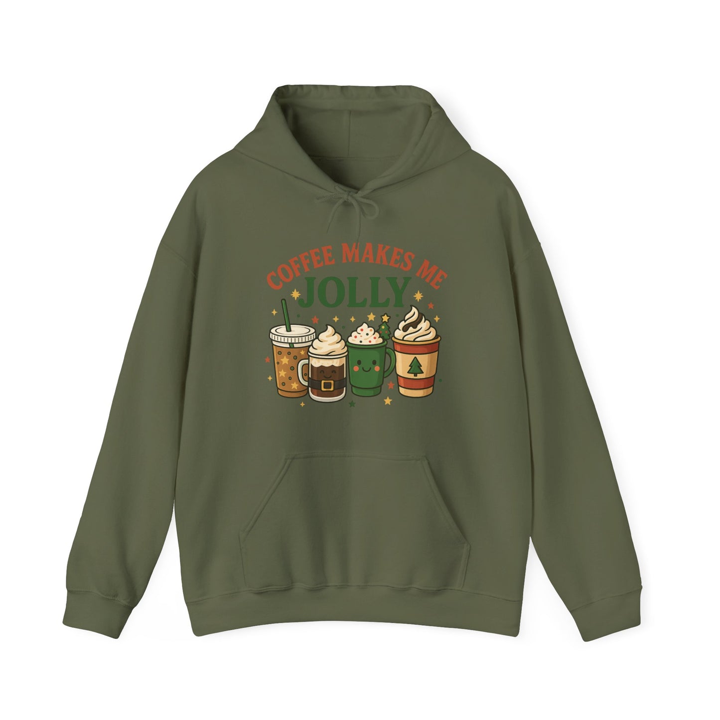 Coffee Makes Me Jolly Hoodie USA π β Unisex Holiday Coffee Hoodie for Coffee Lovers