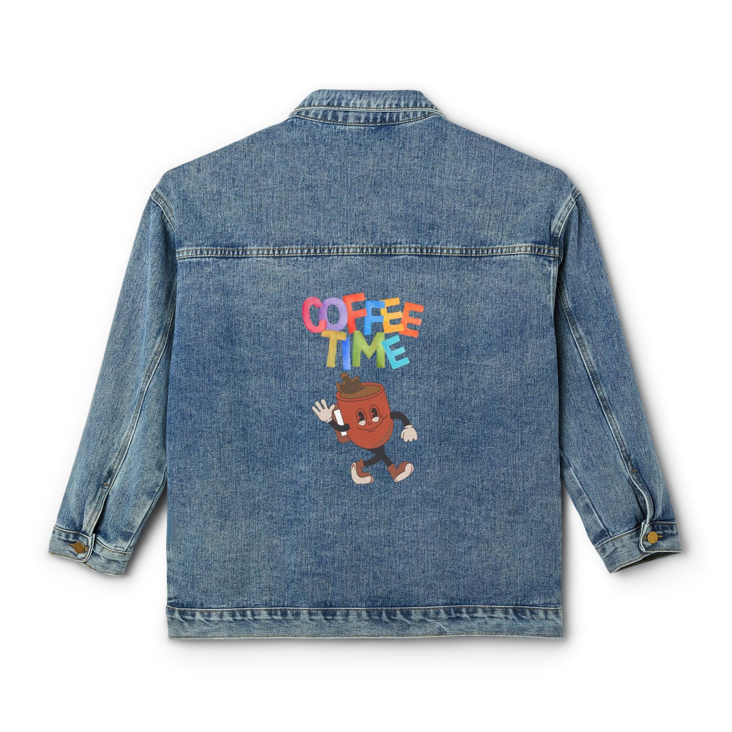 ☕🕺 Coffee Time Denim Jacket USA | Fun Women’s Coffee Jean Jacket