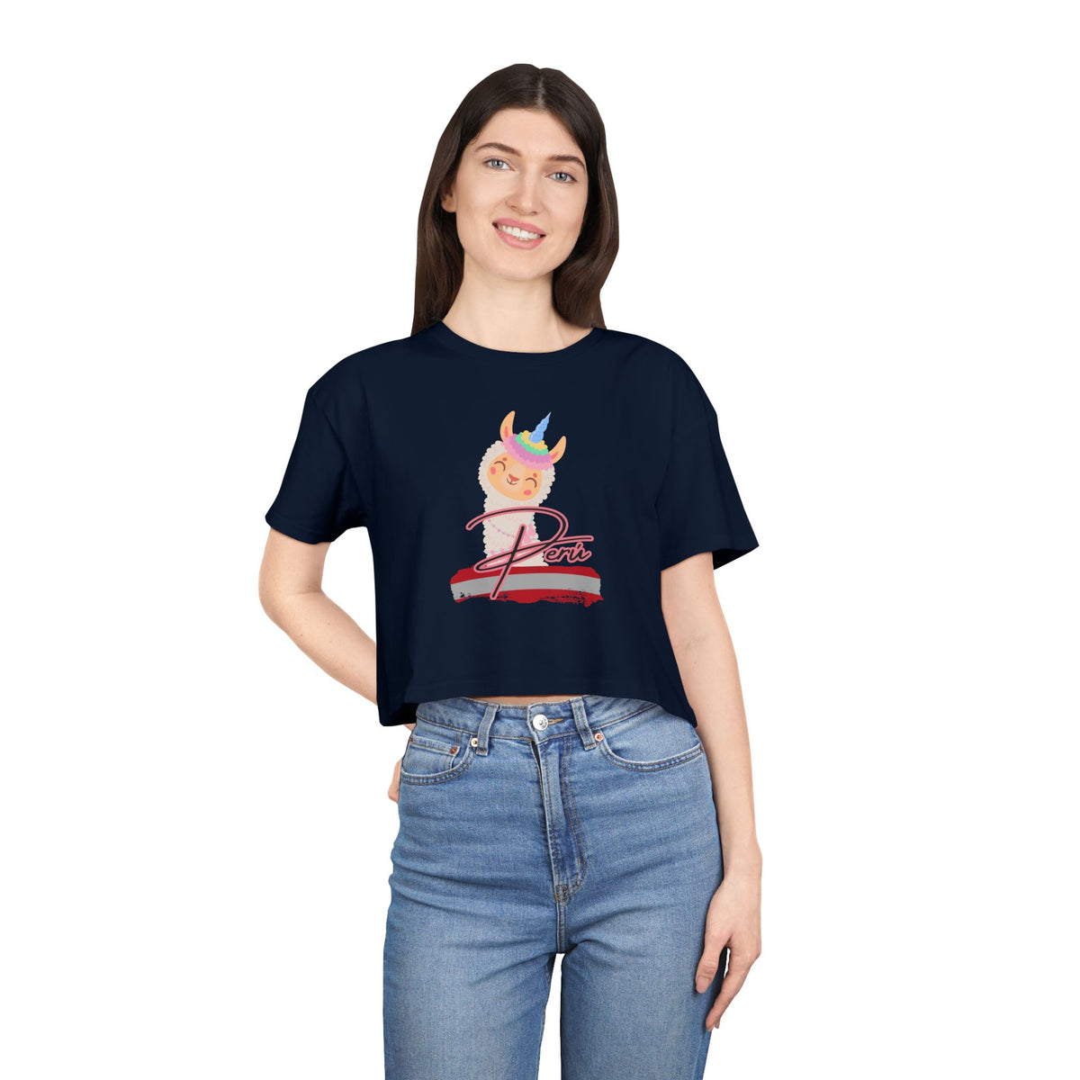 Best Peru Llama Unicorn Crop Top | Peruvian Gift USA