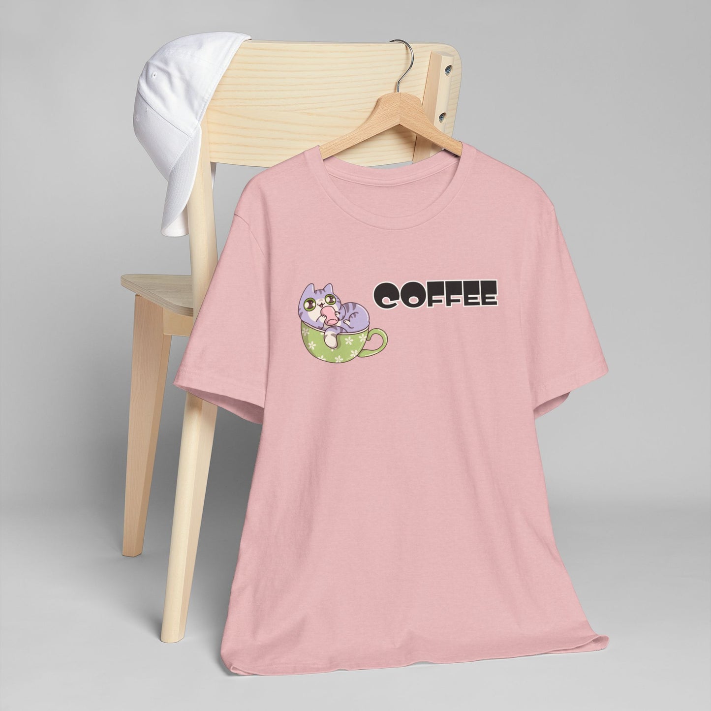Coffee Cat Unisex Jersey T-Shirt – Playful Graphic Tee (USA Only)