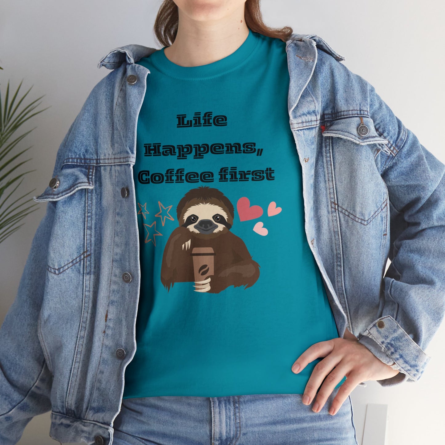 Best Unisex Coffee T-Shirt "Life Happens, Coffee First"