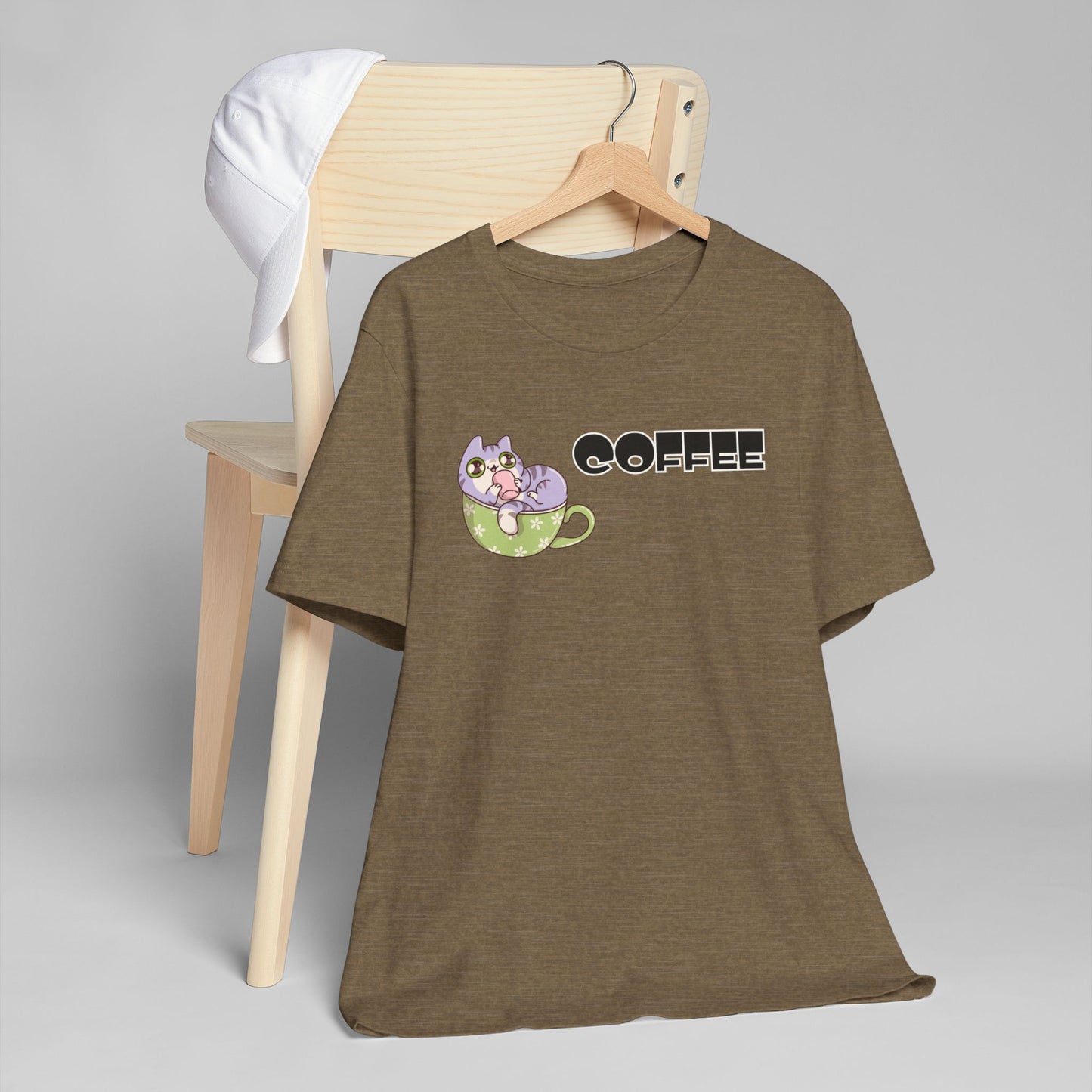 Coffee Cat Unisex Jersey T-Shirt – Playful Graphic Tee (USA Only)