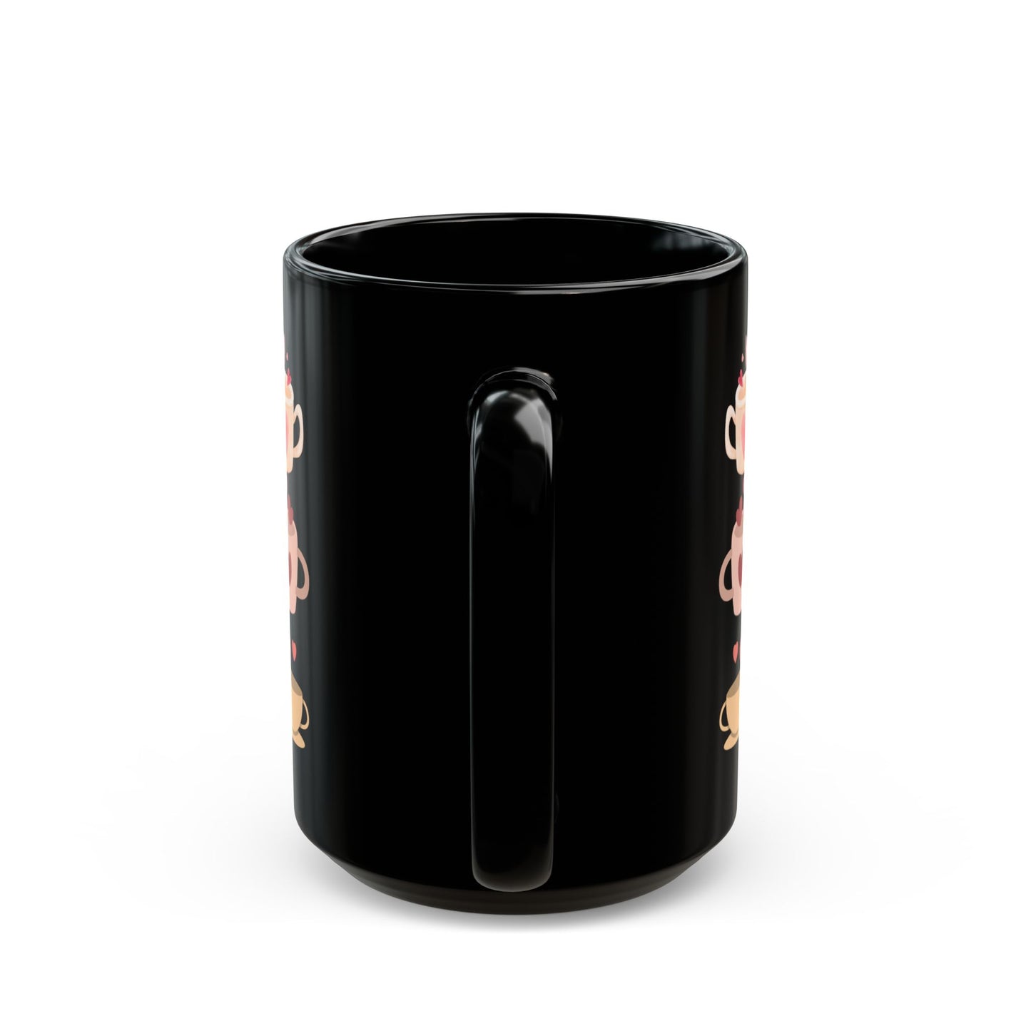 Best Coffee Black Mug (11oz, 15oz) "Coffee Mugs Hearts"