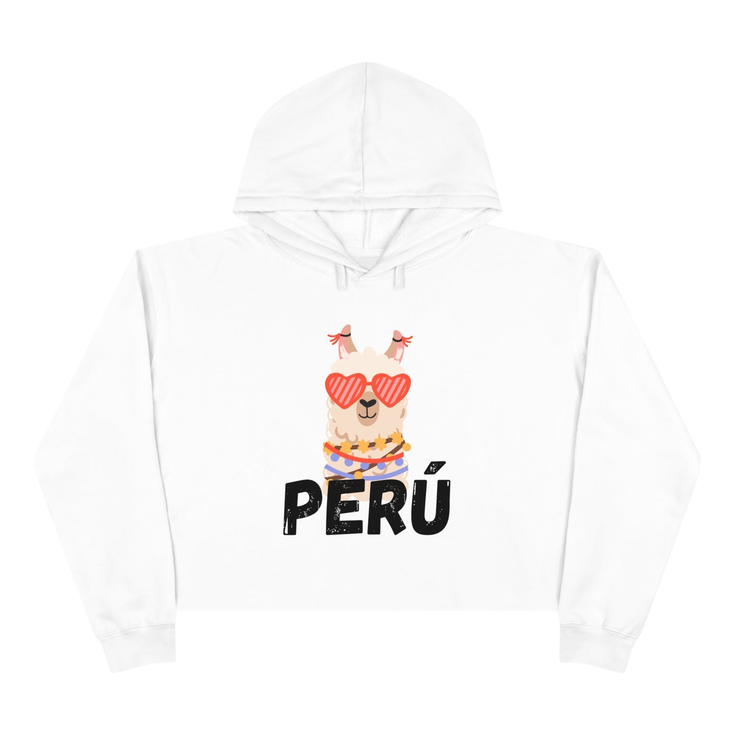 Peruvian Crop Hoodie "Peruvian Llama"