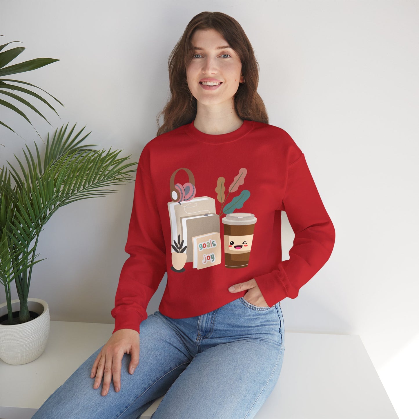 ☕ Goals & Joy Coffee Sweatshirt USA | Motivational Unisex Sweater