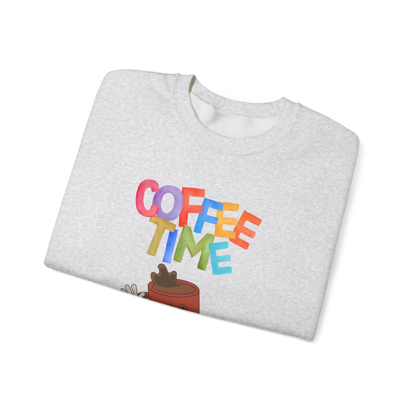 ☕ Coffee Time Sweatshirt USA | Retro Unisex Sweater for Coffee Lovers