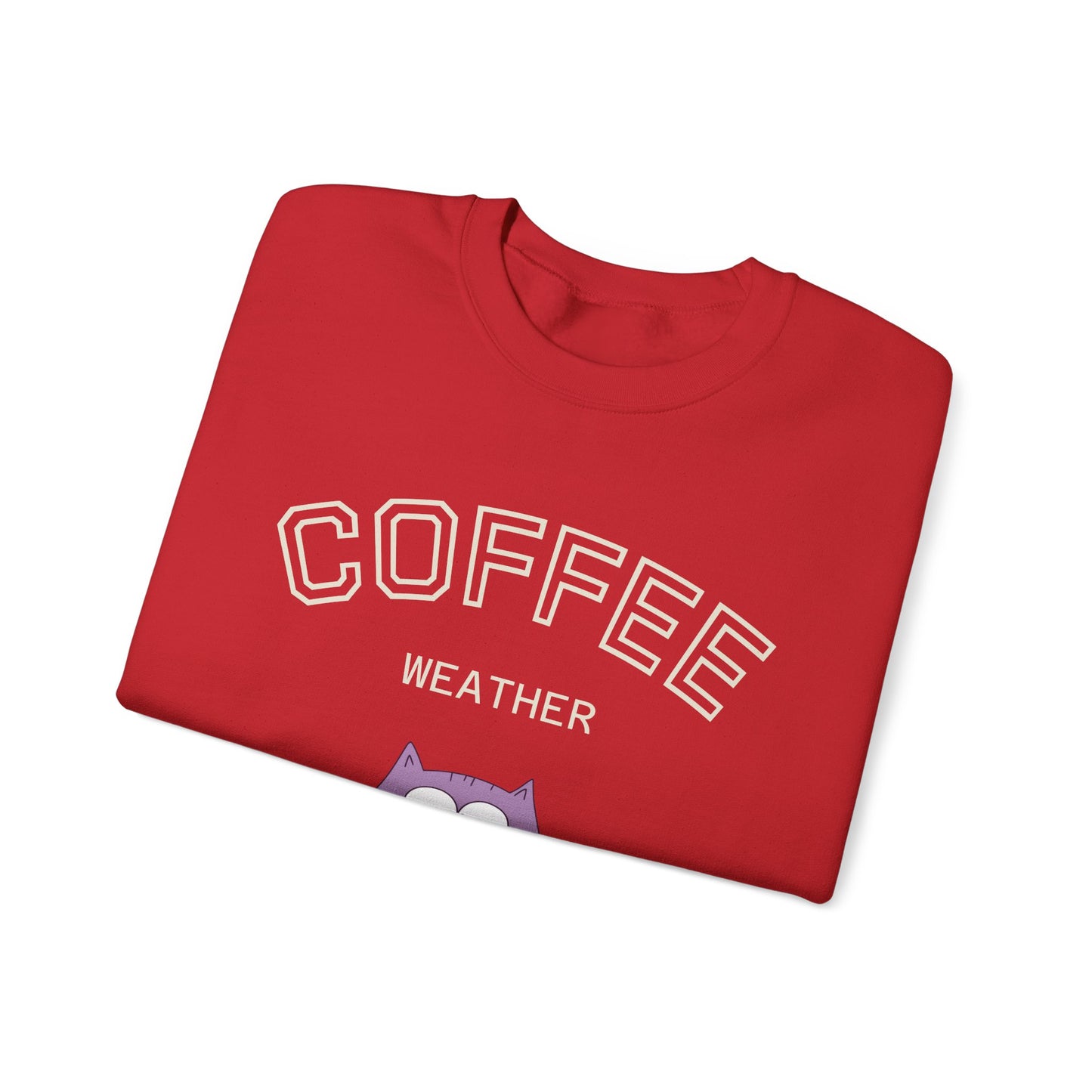 πΎβ Coffee Weather Cat Sweatshirt USA | Eco-Friendly Unisex Coffee Sweater