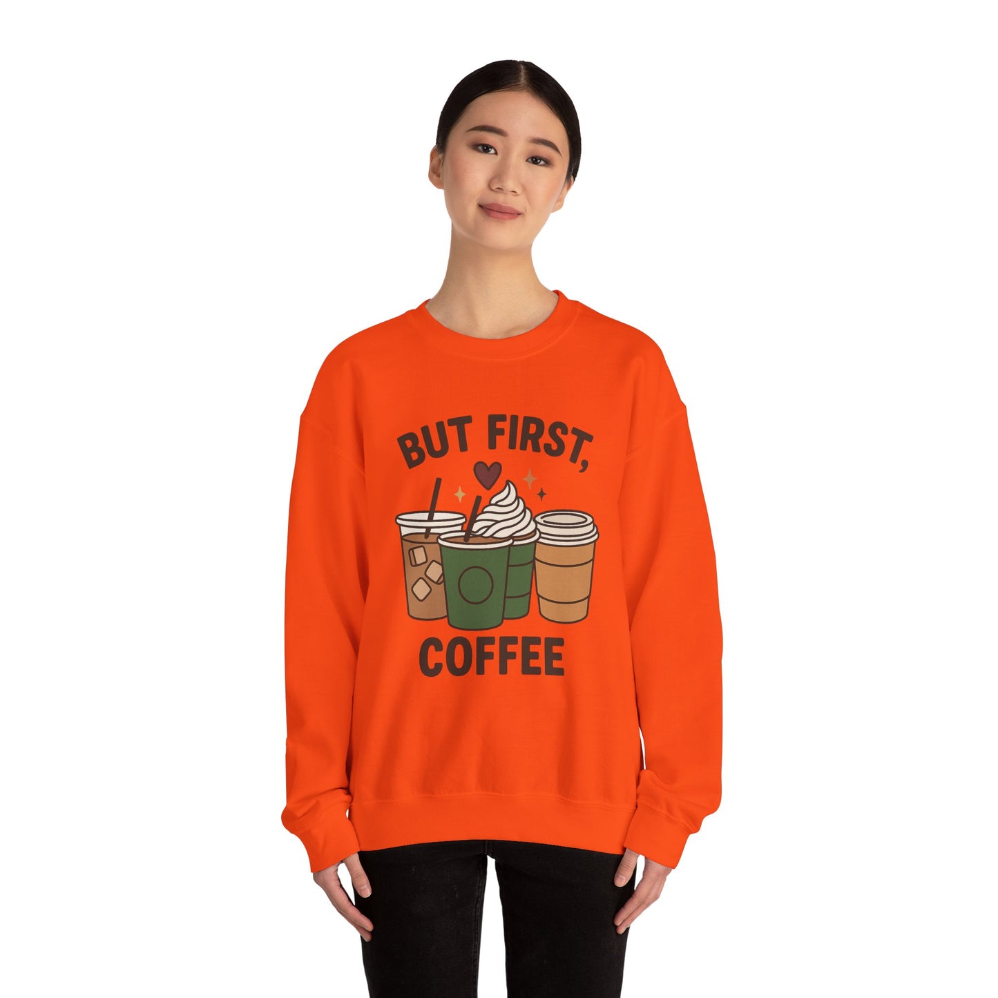 ☕❤️ But First, Coffee Sweatshirt USA | Unisex Coffee Lovers Sweater