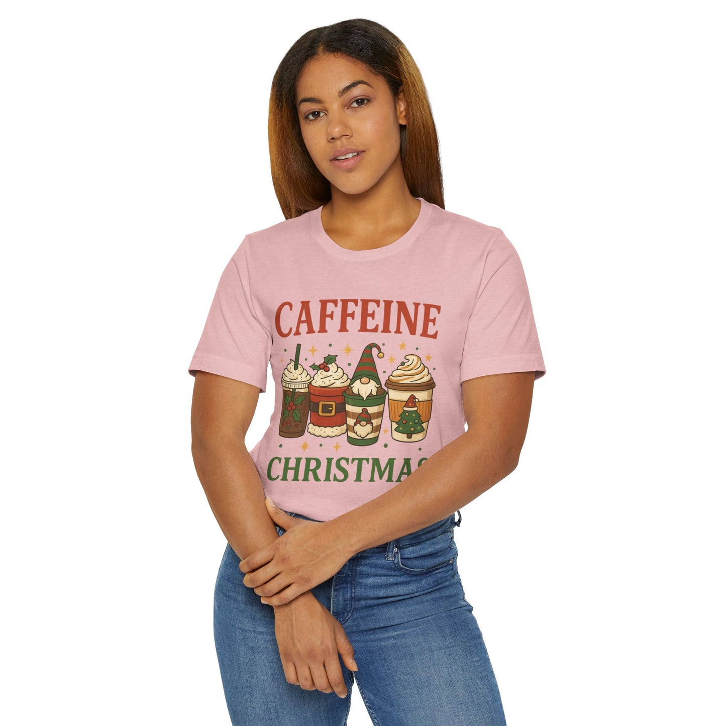 π Caffeine Christmas Unisex T-Shirt USA | Holiday Coffee Tee