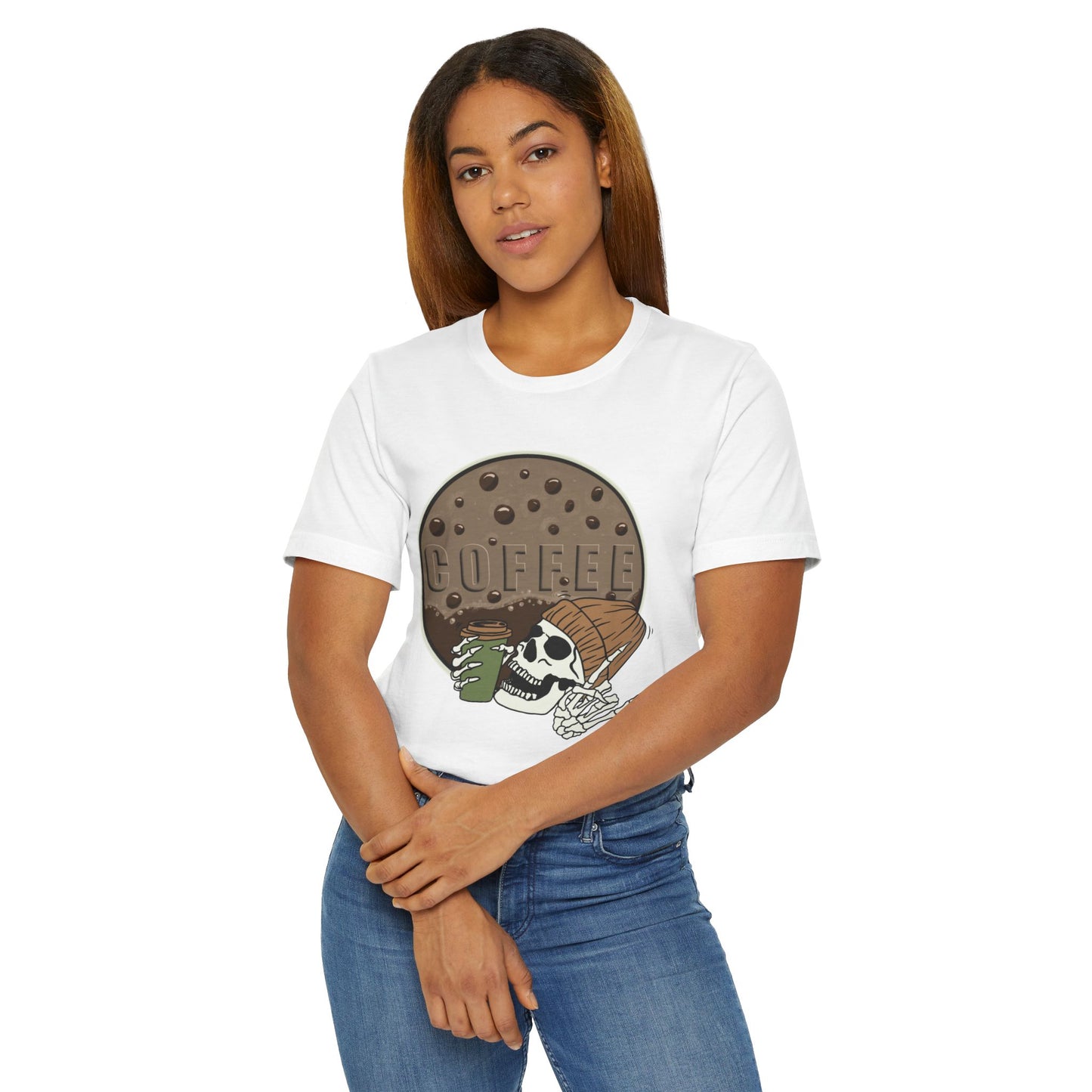 Coffee Skeleton T-Shirt – Cool Skull Graphic Tee for Coffee Lovers (USA Only)