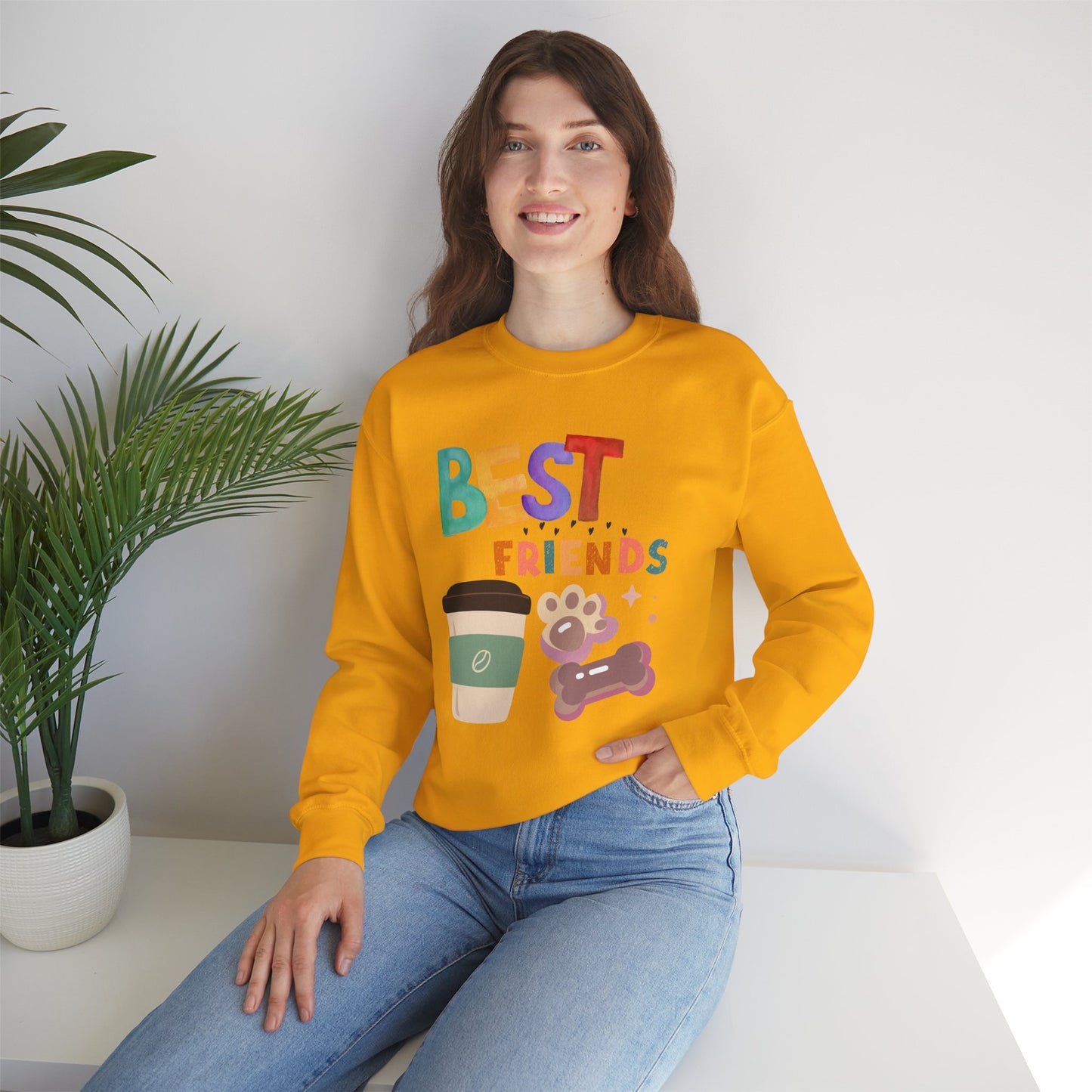 ๐พ Best Friends Coffee & Dog Sweatshirt USA | Unisex Cozy Sweater