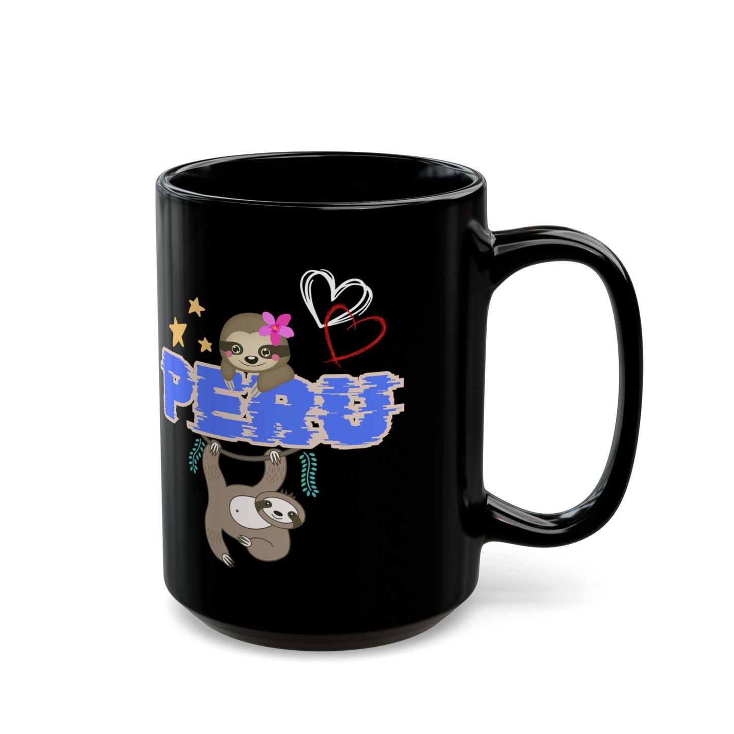 Best Peruvian Coffee Black Mug (11oz, 15oz) "Peru Jungle Perezozo"