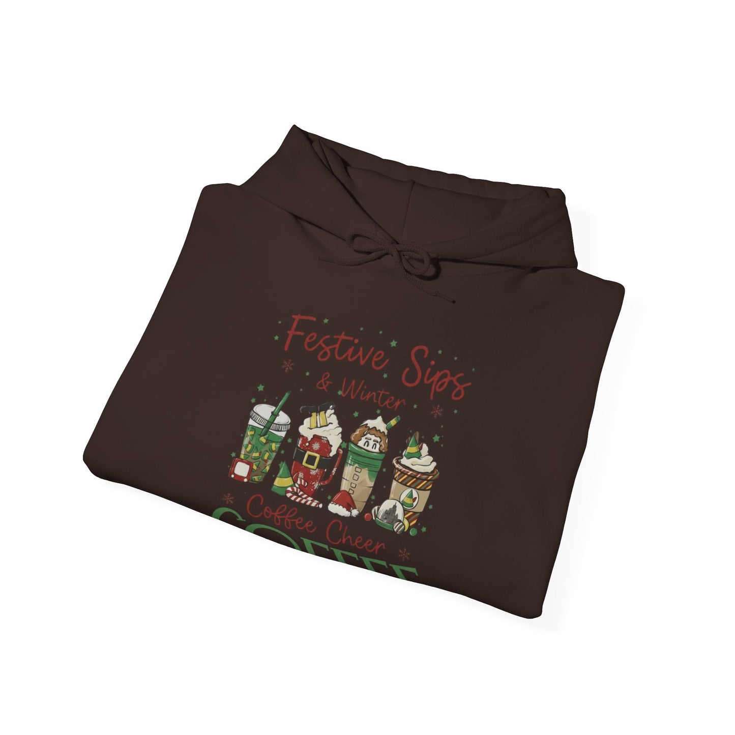 Festive Sips & Winter Coffee Cheer Hoodie USA ❄️☕ – Unisex Holiday Coffee Hoodie