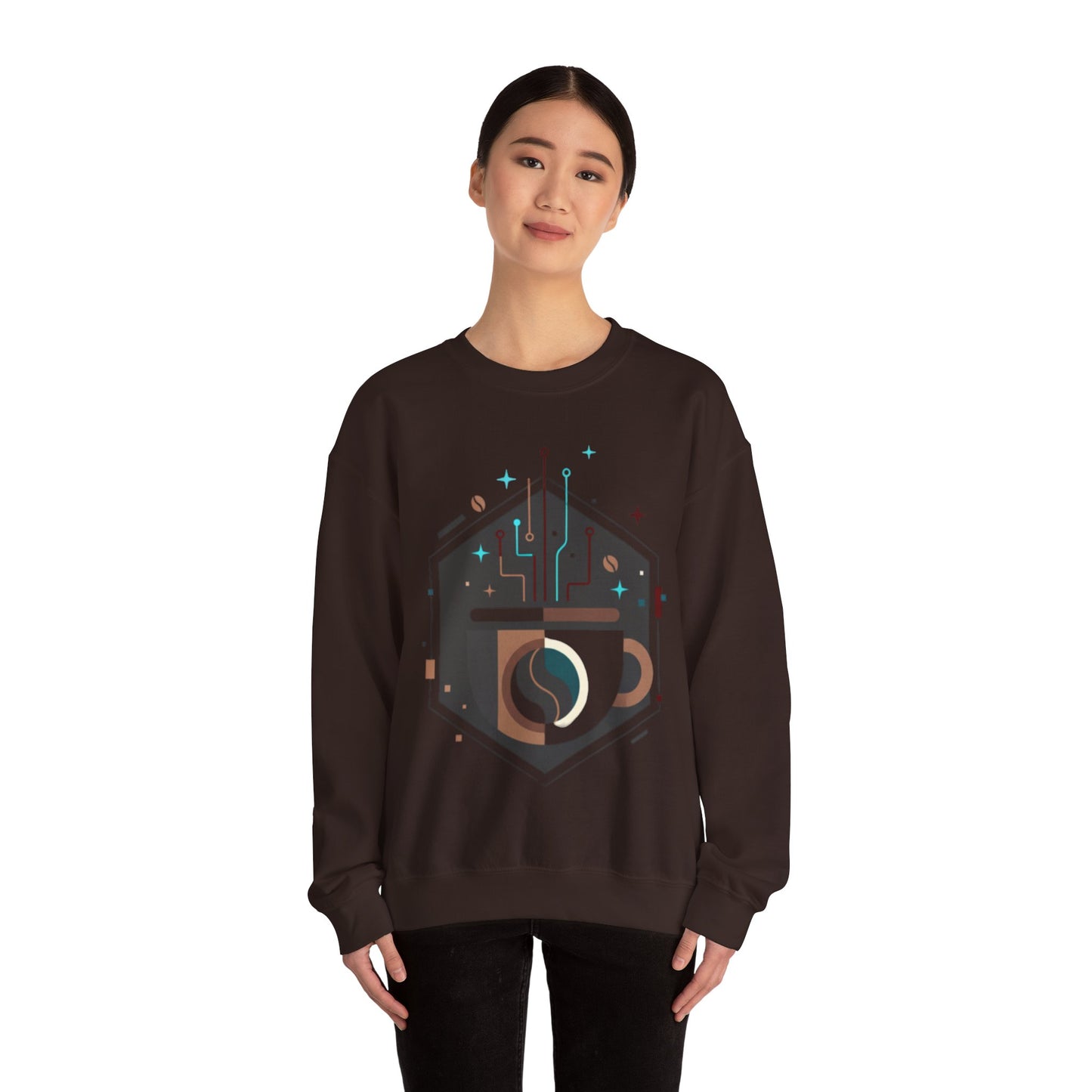 ⚡☕ Tech Coffee Circuit Sweatshirt USA | Eco-Friendly Unisex Coffee Sweater