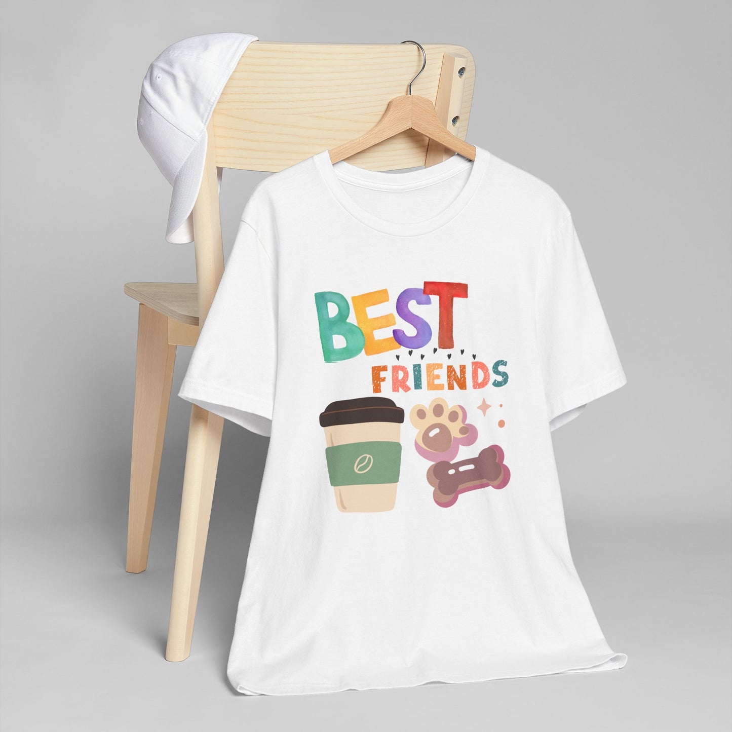 Best Friends Coffee & Dogs T-Shirt – Cute Pet Lover Graphic Tee for Coffee Fans (USA Only)