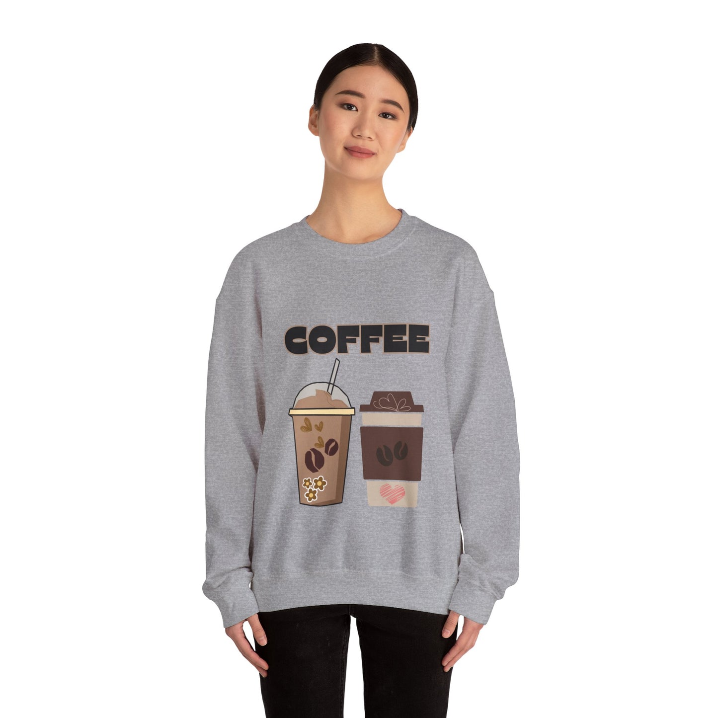 ☕ Coffee Cups Sweatshirt USA | Cozy Unisex Coffee Lover Sweater