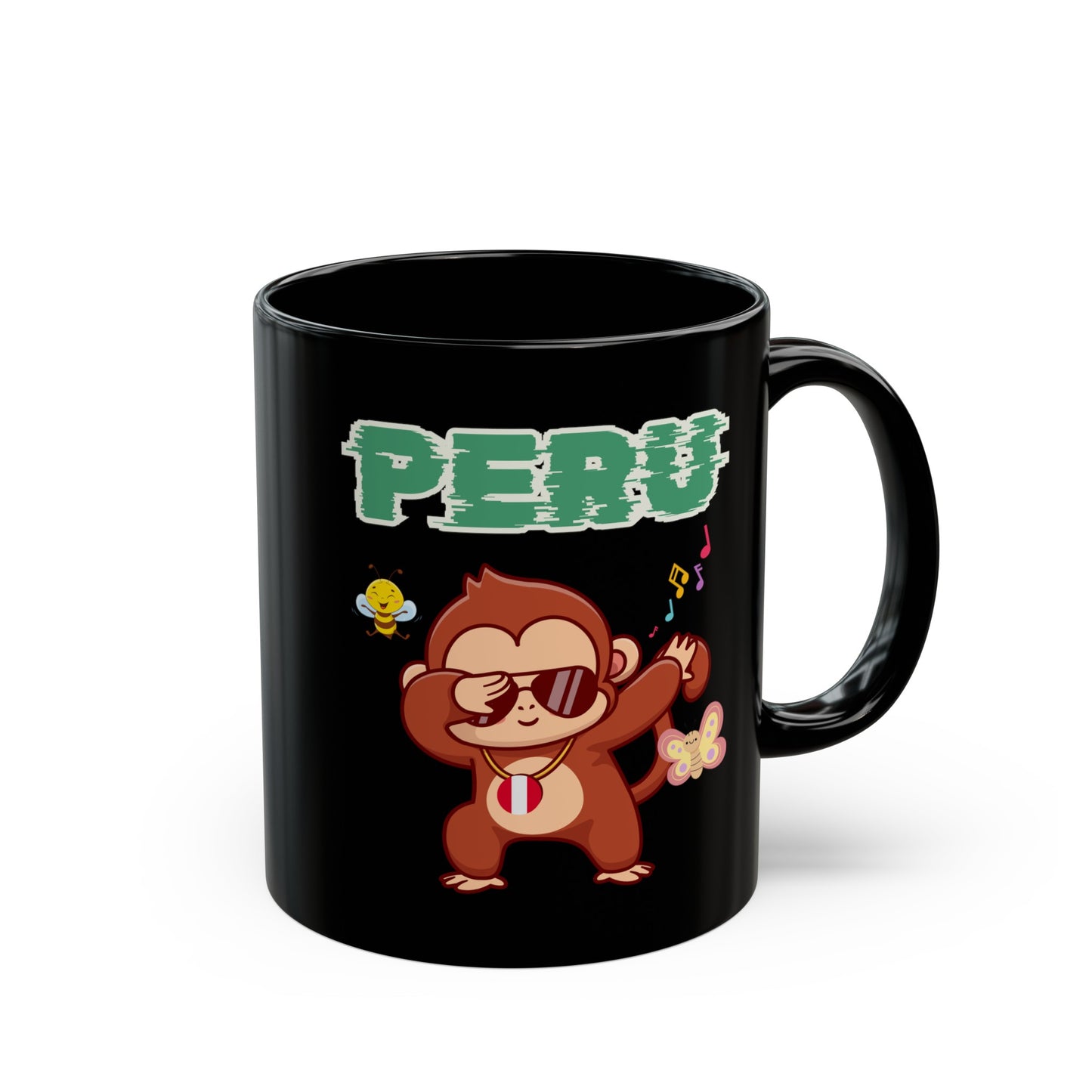 Best Peruvian Coffee Black Mug (11oz, 15oz) "Peru Jungle Party"