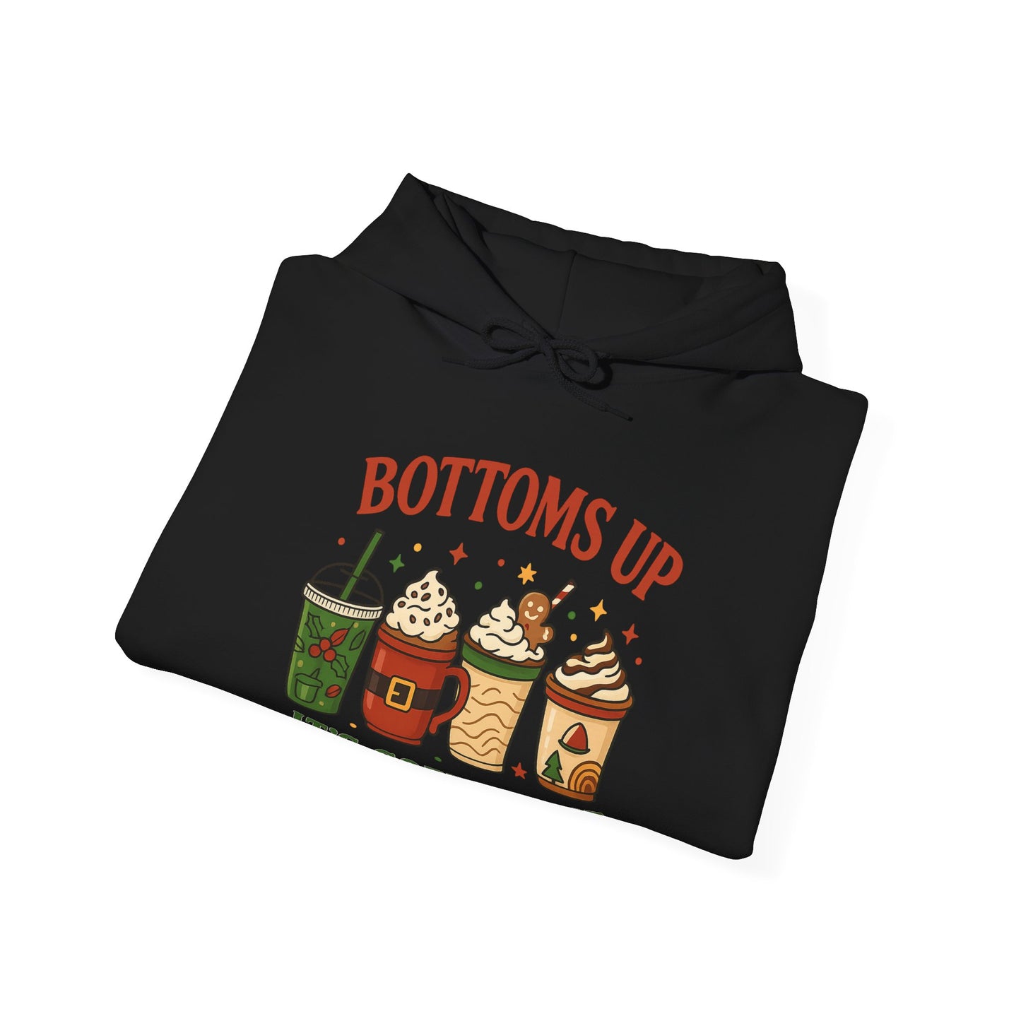Bottoms Up Coffee Time Hoodie USA ☕ – Unisex Hoodie for Coffee Lovers