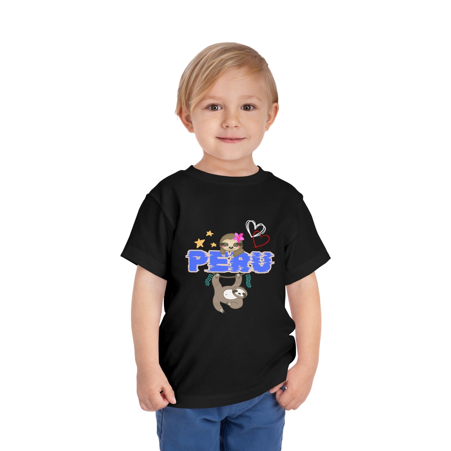 Best PeruvianToddler Short Sleeve Tee "Peruvian Jungle Perezozo"