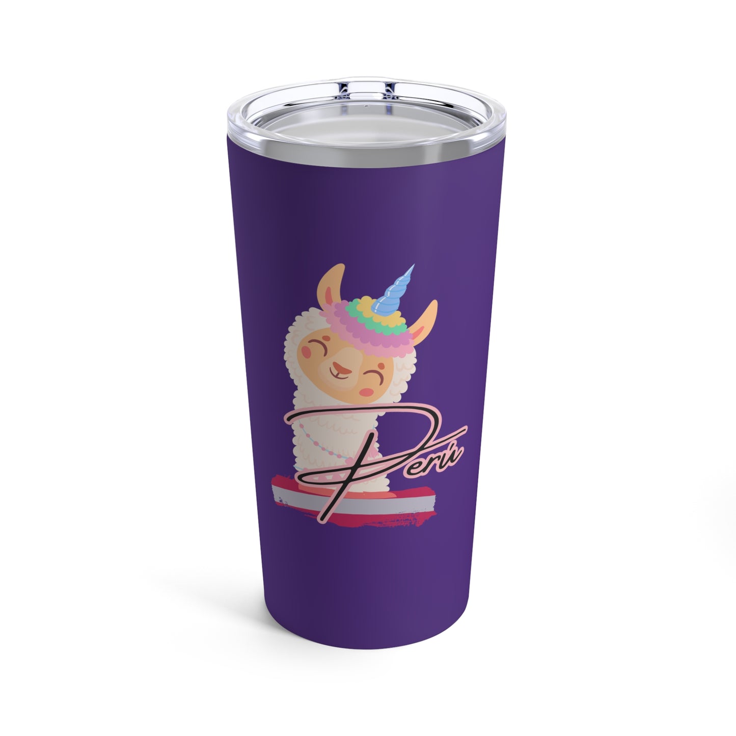 Best Peruvian Coffee Tumbler 20oz "Llama Rainbow"