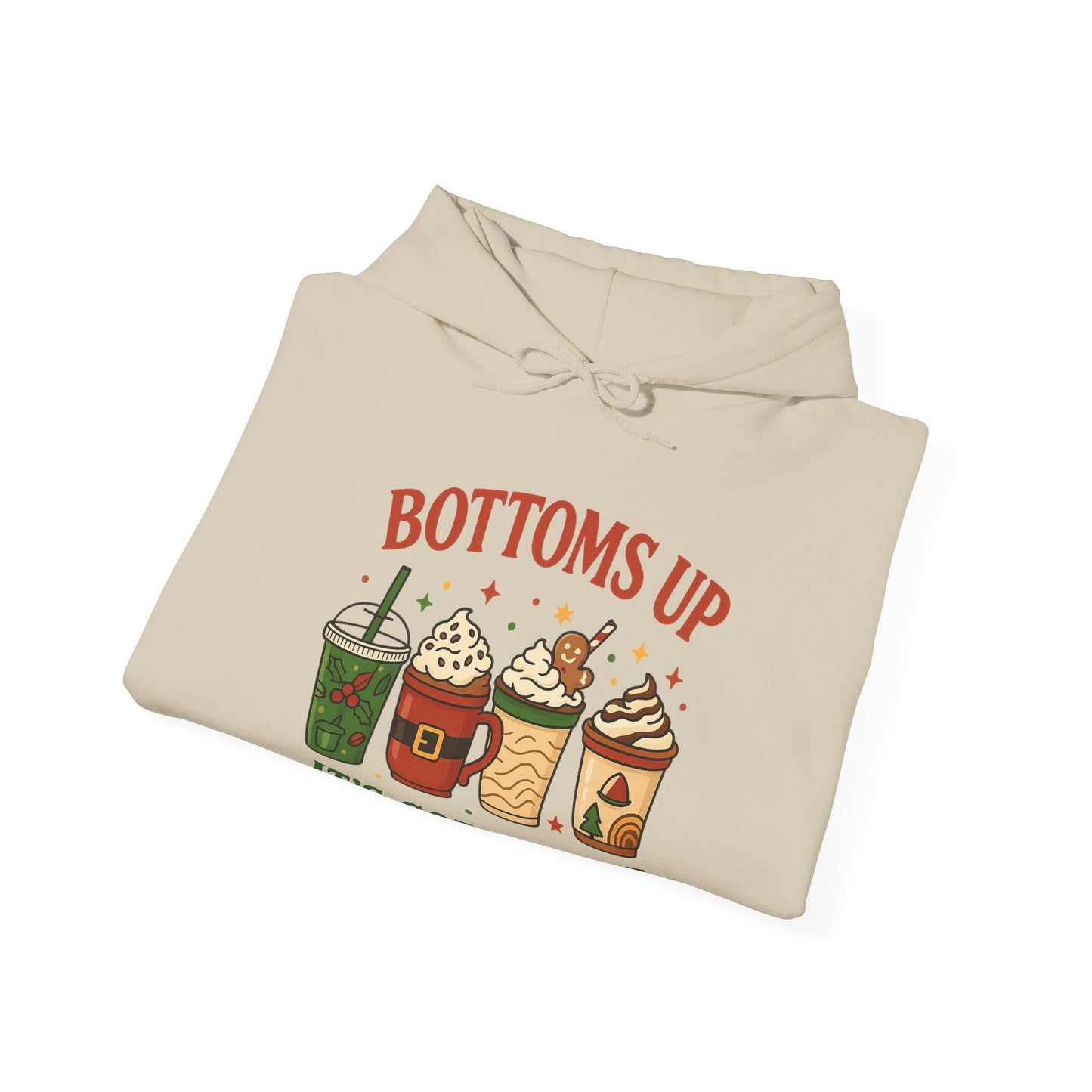 Bottoms Up Coffee Time Hoodie USA ☕ – Unisex Hoodie for Coffee Lovers