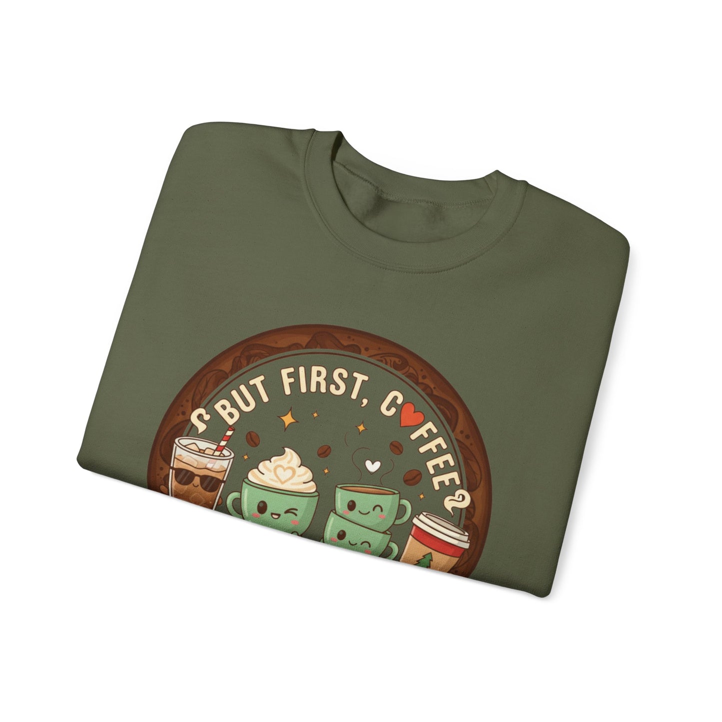 ☕❤️ But First, Coffee Mug Life Sweatshirt USA | Cozy Unisex Coffee Sweater
