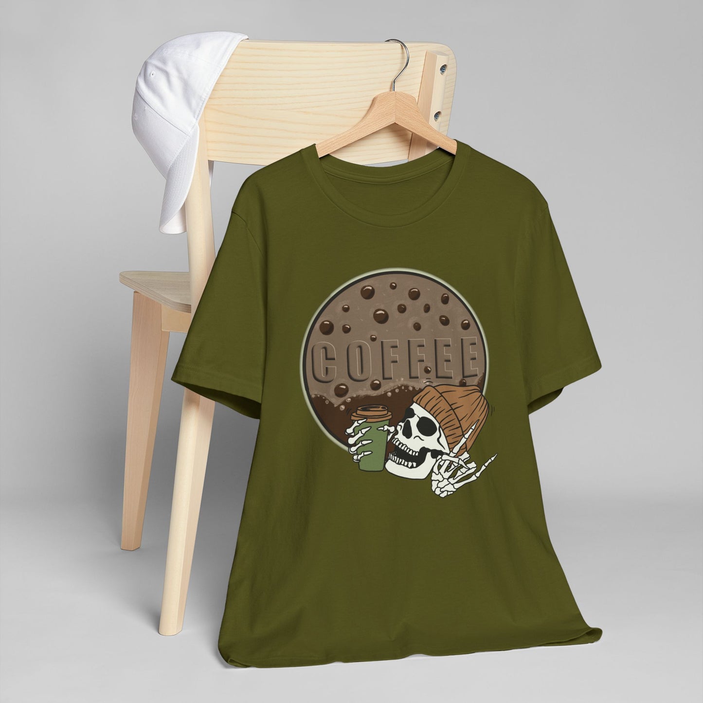 Coffee Skeleton T-Shirt – Cool Skull Graphic Tee for Coffee Lovers (USA Only)