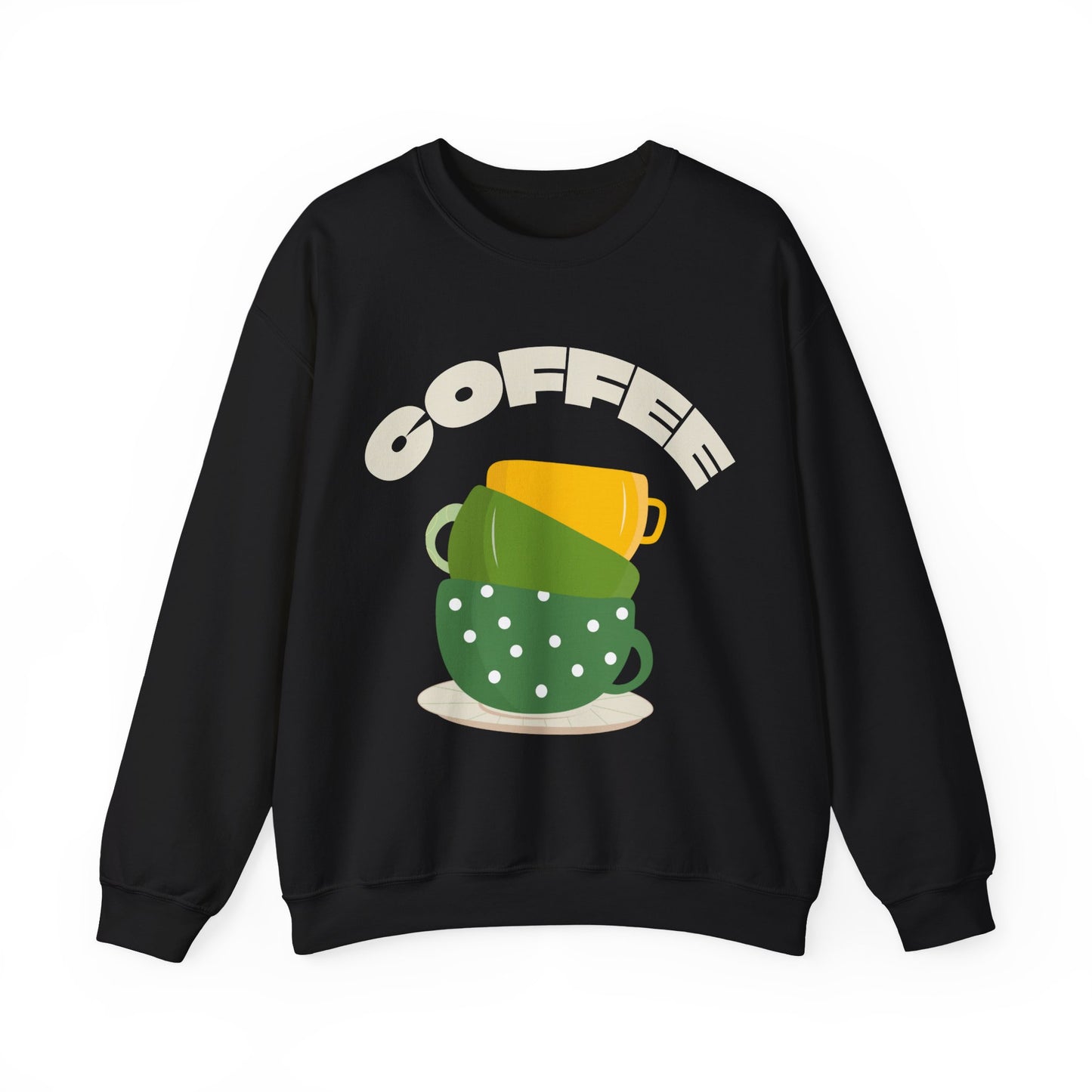 βπ’ Stacked Coffee Cups Sweatshirt USA | Eco-Friendly Unisex Coffee Sweater