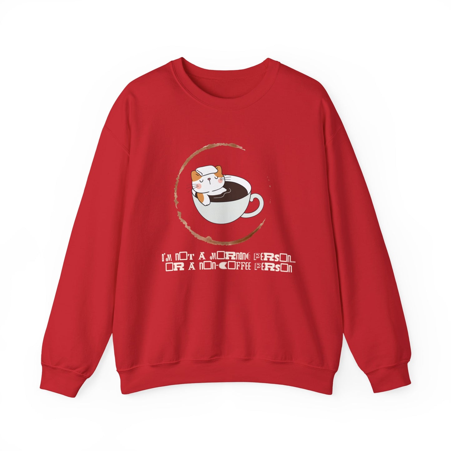 π±β Not a Morning Person Coffee Cat Sweatshirt USA | Funny Unisex Coffee Sweater