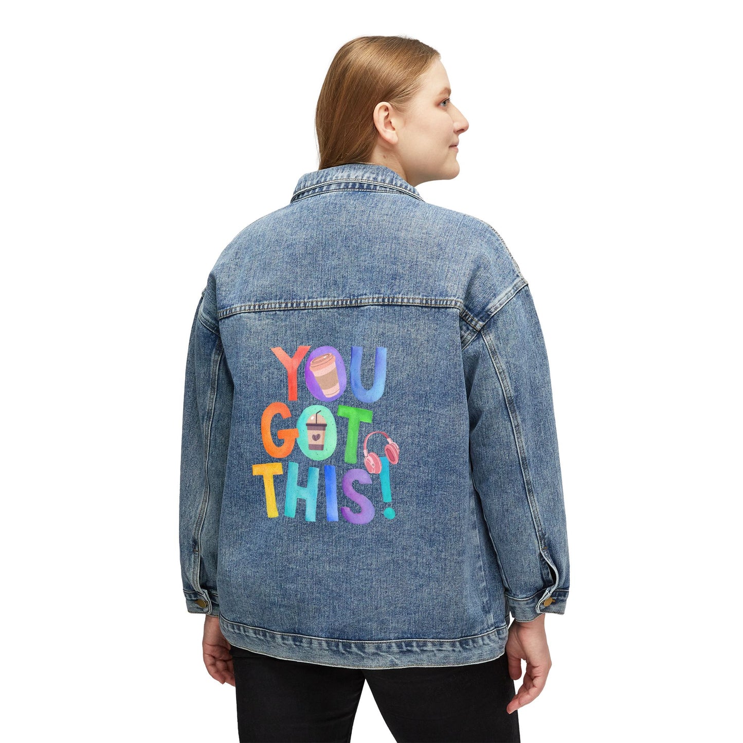 💪☕ You Got This Denim Jacket USA | Motivational Women’s Coffee Jean Jacket